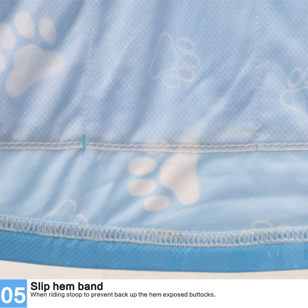 FREE FISHER Blue Dog Printed Kids Cycling Jersey Quick-Dry Breathable Short Sleeve Boys MTB Riding Bike Tops+Padded Shorts