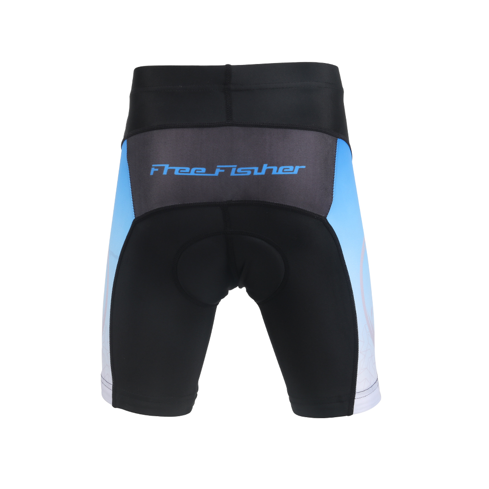 FREE FISHER Boys Cycling Jersey + Padded Shorts Quick-Dry Breathable Short Sleeve MTB Riding Digital Blue Bicycle Tops