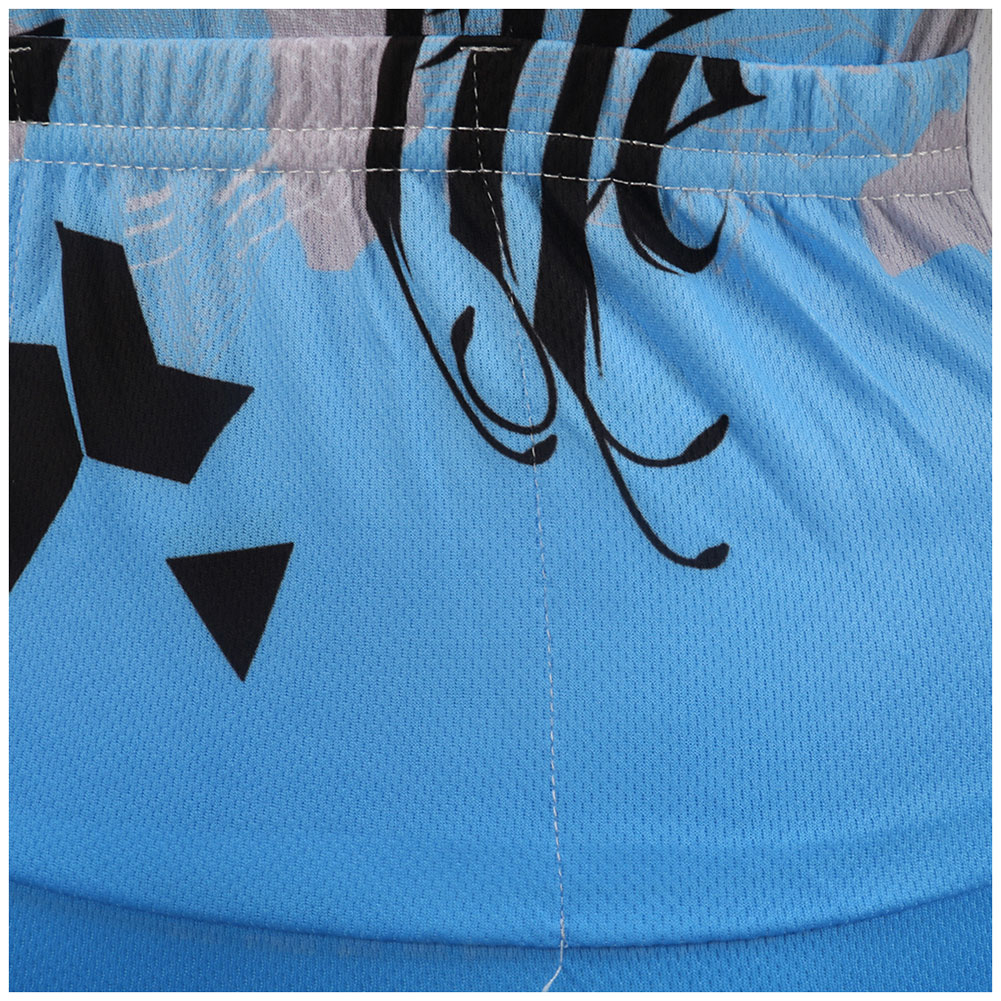 FREE FISHER Boys Cycling Jersey + Padded Shorts Quick-Dry Breathable Short Sleeve MTB Riding Digital Blue Bicycle Tops