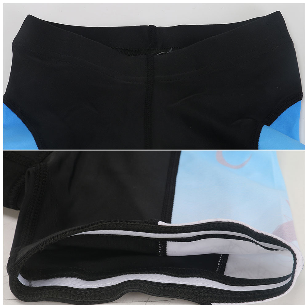 FREE FISHER Boys Cycling Jersey + Padded Shorts Quick-Dry Breathable Short Sleeve MTB Riding Digital Blue Bicycle Tops