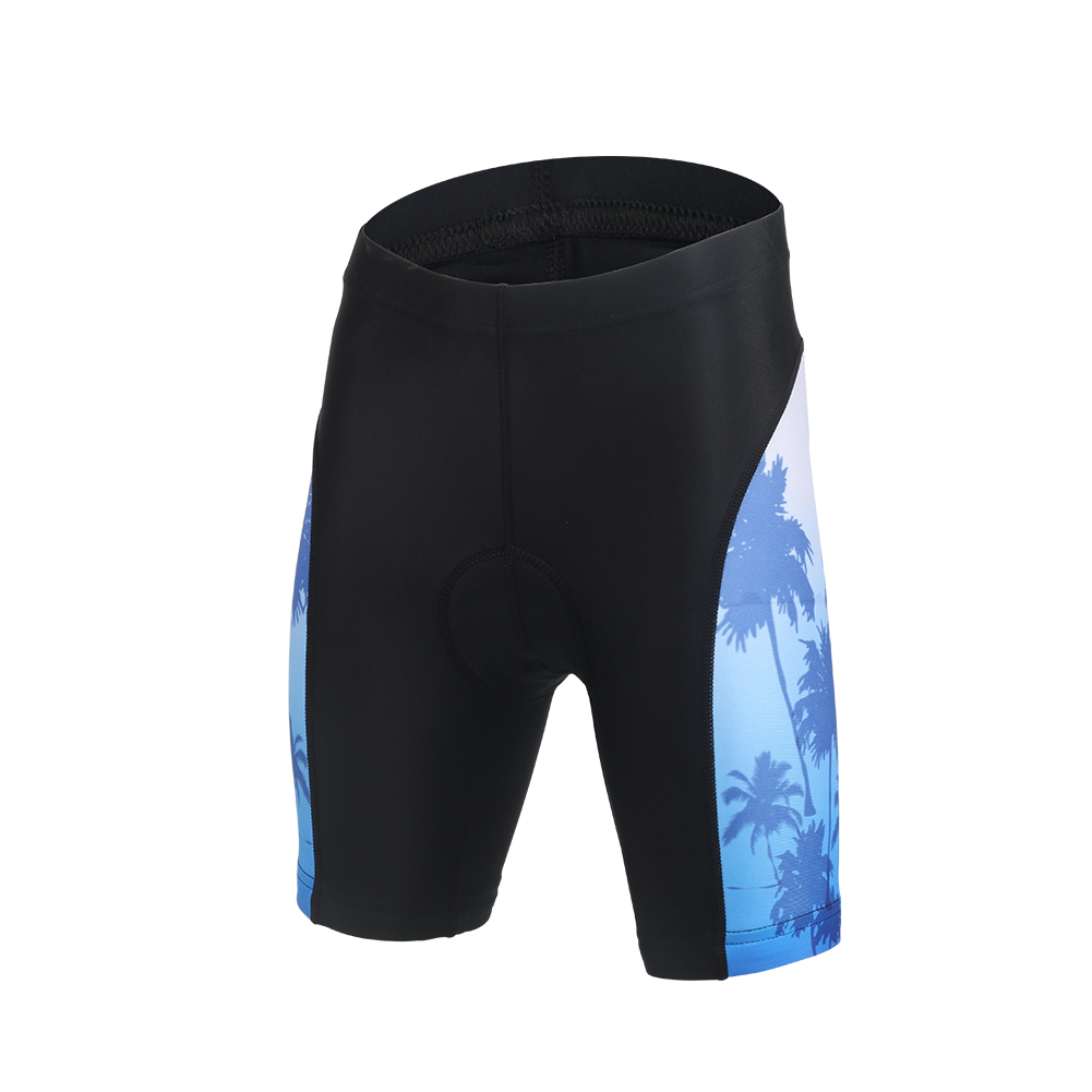 FREE FISHER Coconut Tree Printed Cycling Jersey with Padded Shorts Breathable Quick-Dry Boys Short Sleeve MTB Riding Kids Bicycle Wear
