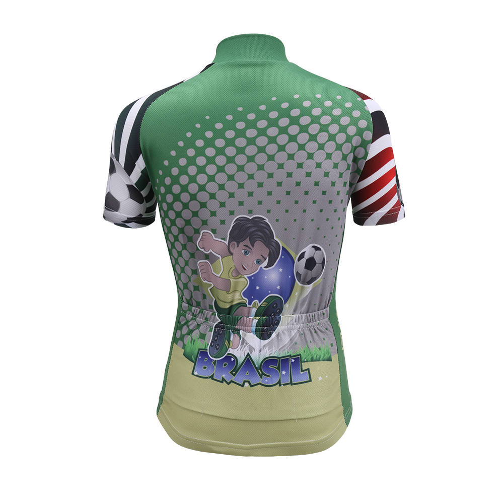 FREE FISHER Children's Cycling Jersey with Padded Shorts Breathable Quick-Dry Boys Short Sleeve Football MTB Riding Kids Bicycle Wear
