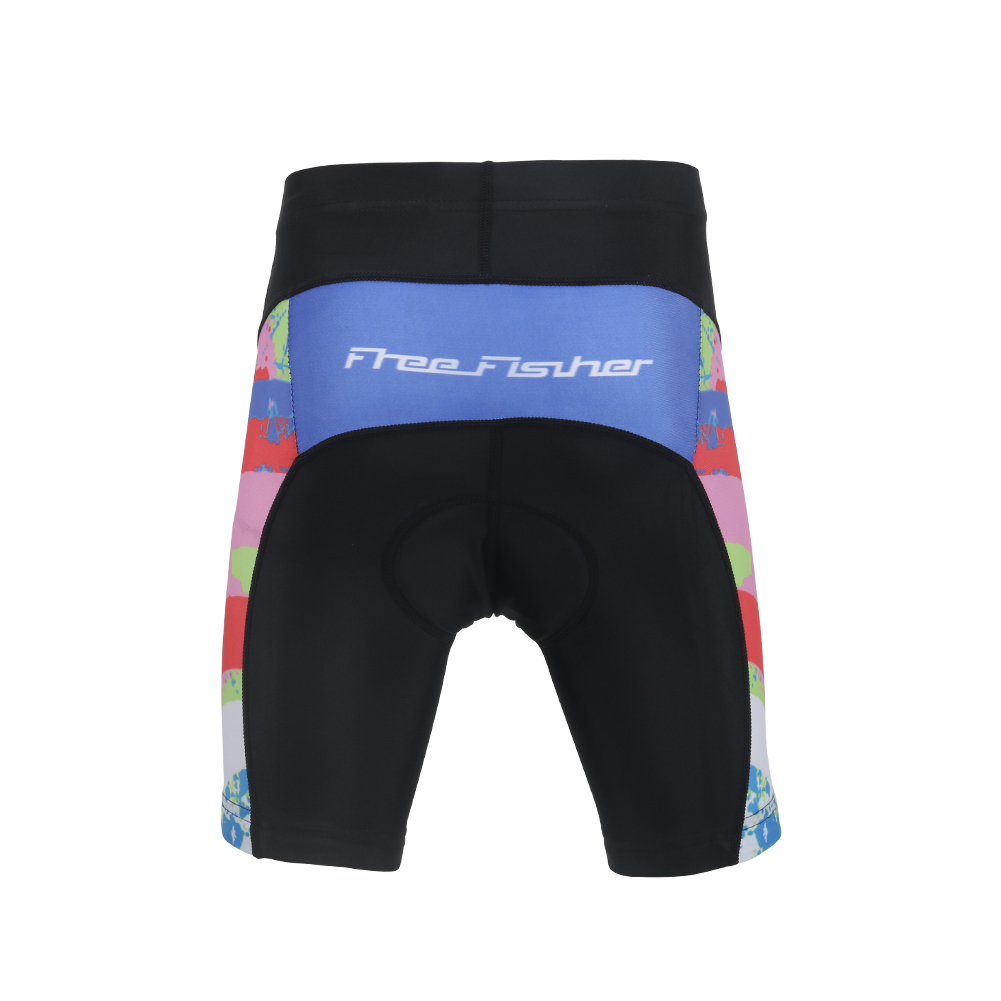 FREE FISHER Children's Cycling Wear Short Sleeve Mesh Cloth Breathable Boys Girls Bicycle Riding Tops with 3D Gel Cushion Shorts for Summer