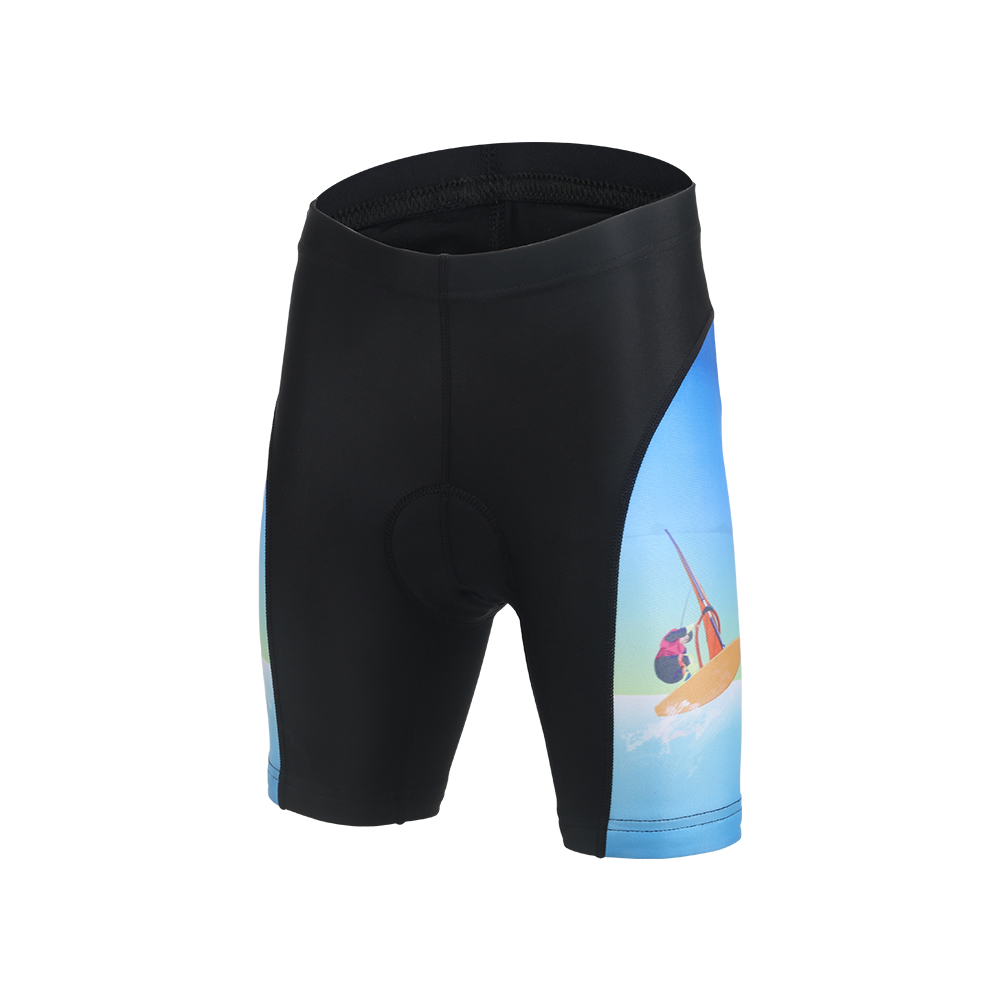 FREE FISHER Boys Girls Short Sleeve Cycling Wear Quick-Dry Stripes Bicycle Riding Tops with 3D Gel Cushion Shorts for Children