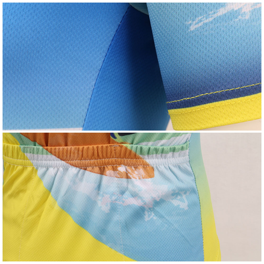 FREE FISHER Boys Girls Short Sleeve Cycling Wear Quick-Dry Stripes Bicycle Riding Tops with 3D Gel Cushion Shorts for Children