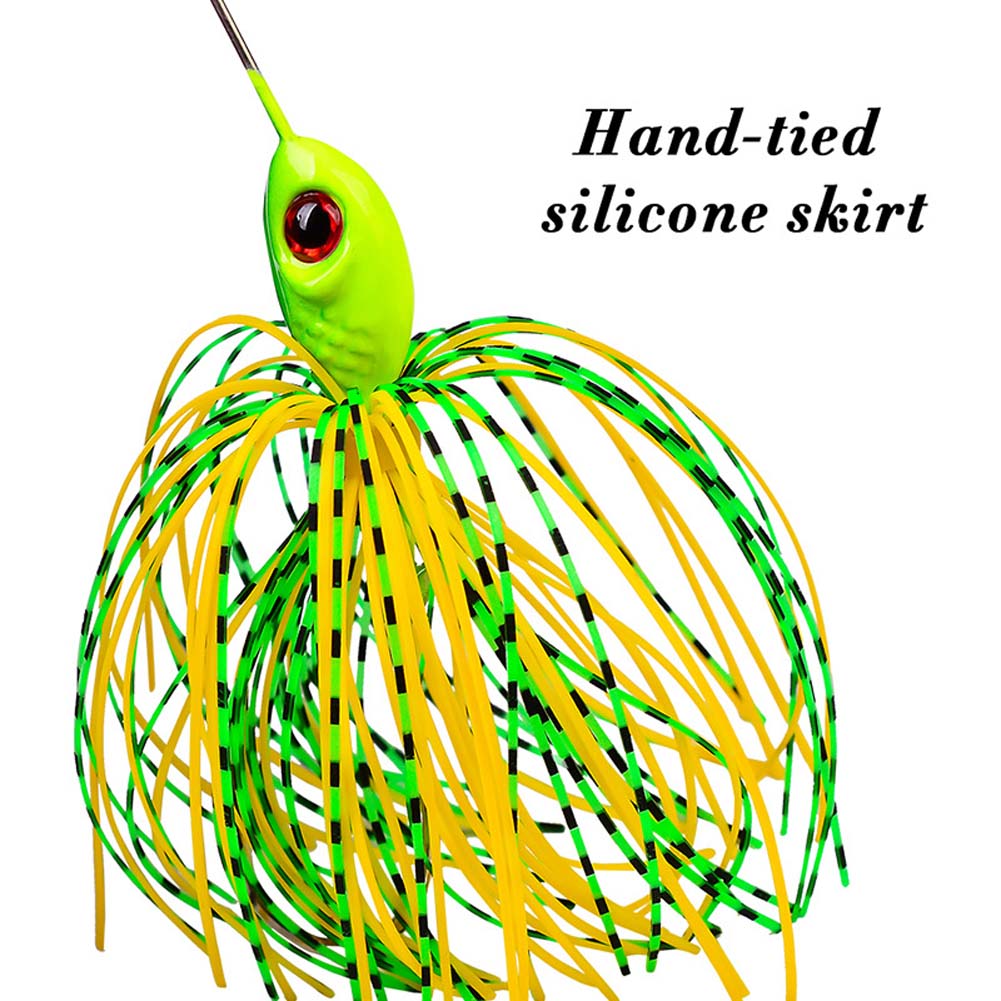 FREE FISHER 5pcs Fishing Buzzbait Lures Metal Jigs Lead Head 10g 14g Chatter Bait Spinnerbaits WeedlessHooks with Silicone Skirts