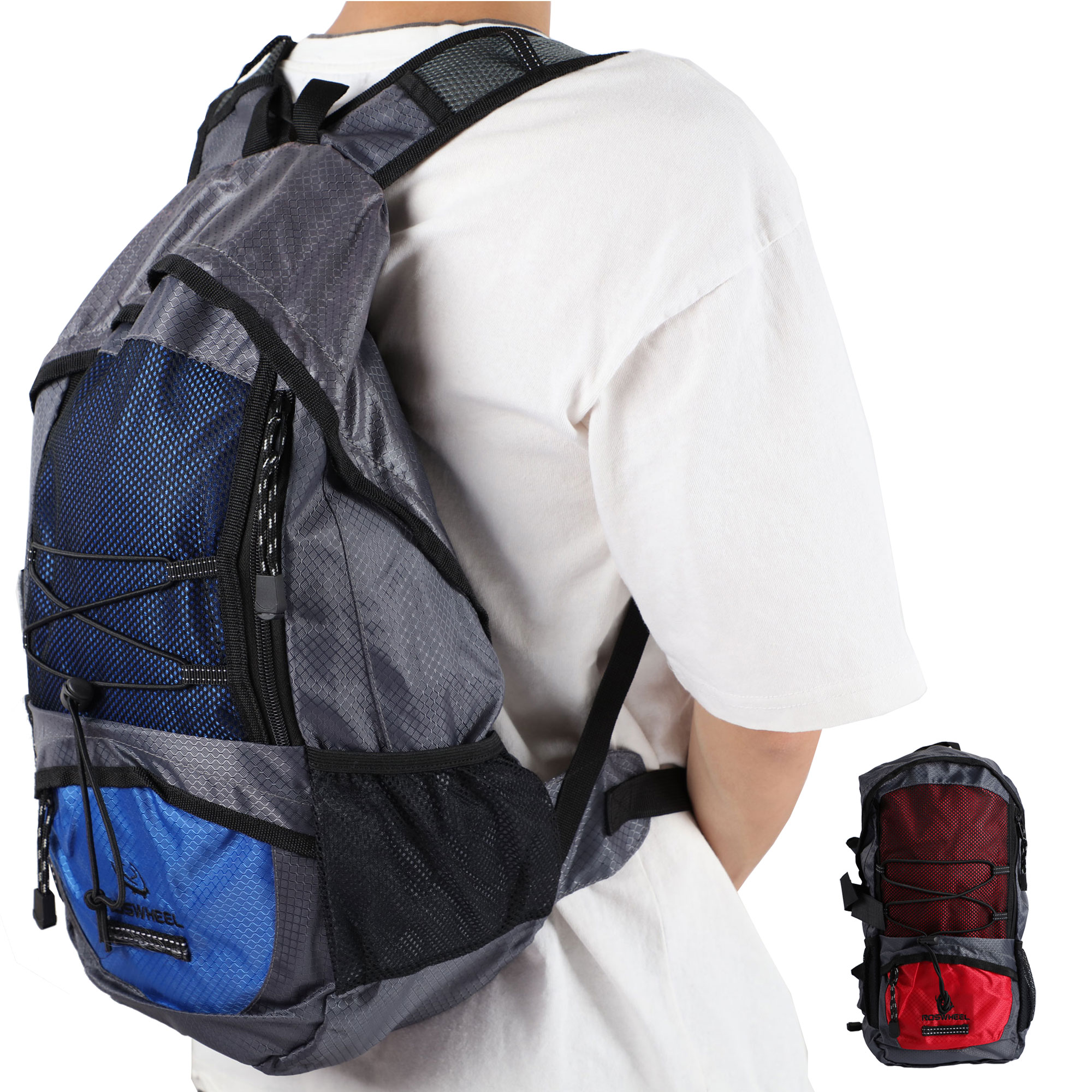 FREE FISHER 15L Large Capacity Backpack Lightweight Wide Shoulder Strap Mountaineering Fishing Bag for Outdoor Camping with Rain Cover