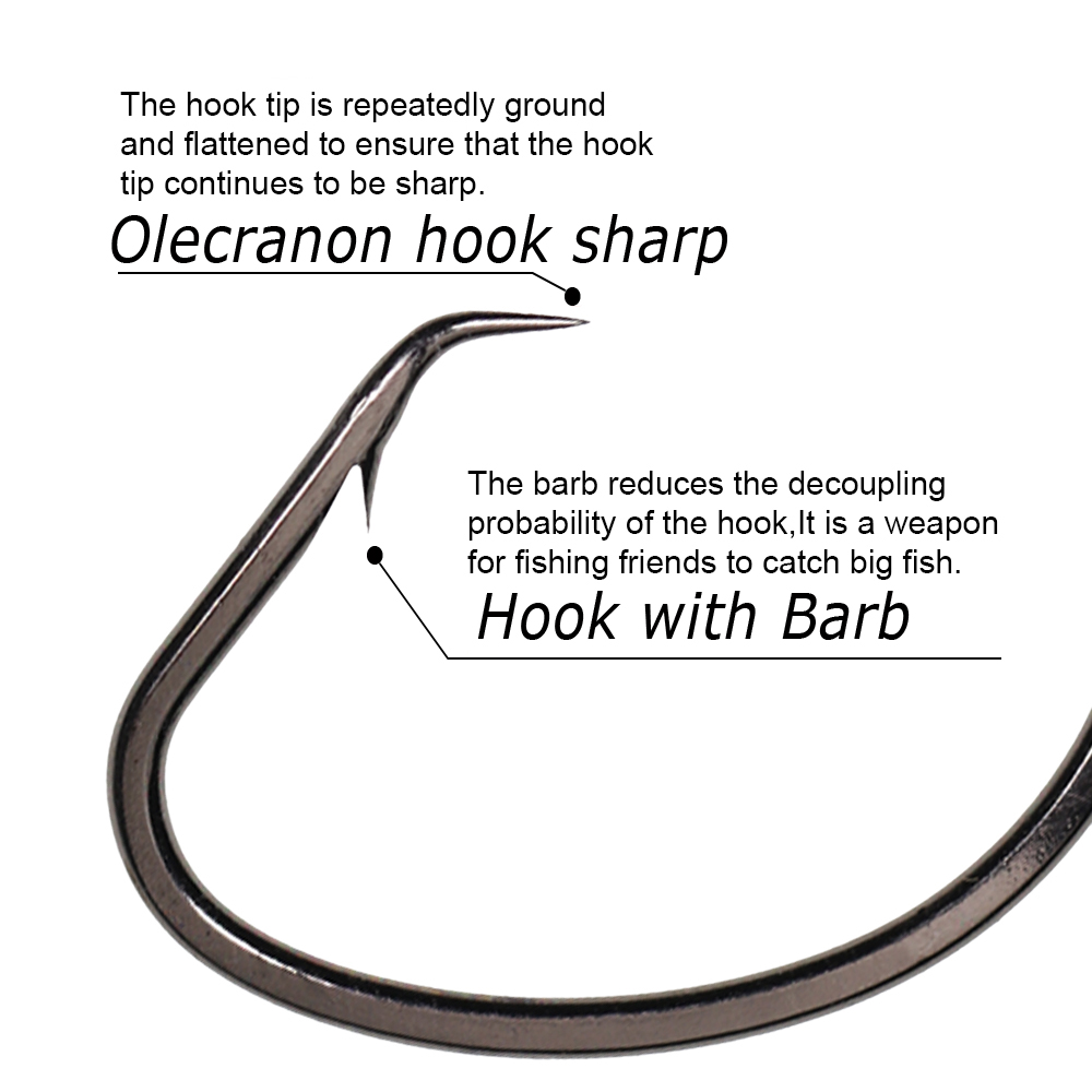 FREE FISHER 100pcs Fishing Hook 7381 Nickel Black Fishhooks Saltwater 