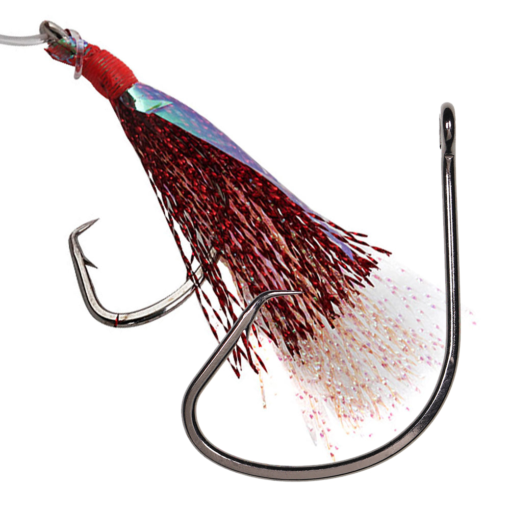 FREE FISHER 100pcs Fishing Hook 7381 Nickel Black Fishhooks Saltwater 