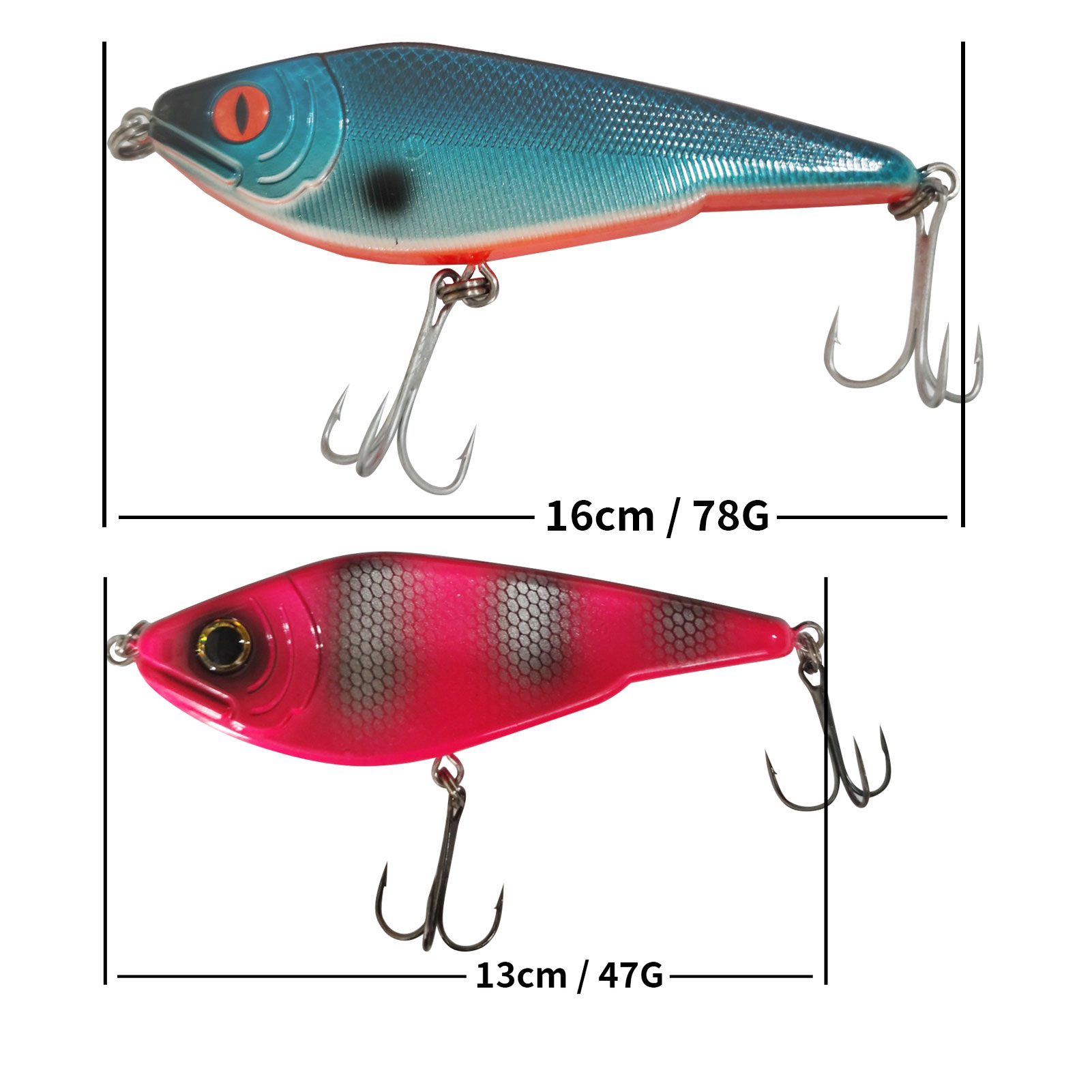 FREE FISHER 9pcs Fishing Lures Set 3D Fish Eye THUNDER JERK BAIT Artificial Lures Swimbaits Sea Fishing Culter Pike Fishing Tackle