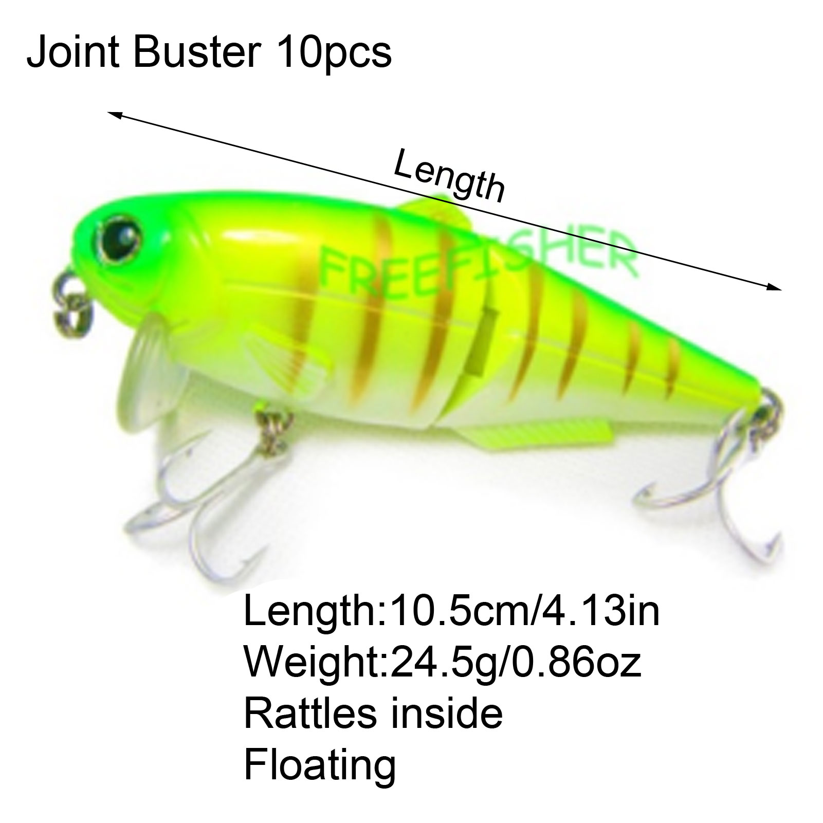 FREE FISHER 2pcs Fishing Lures Jerkbaits Set 2-Section 3D Fish Eye 10.5cm 24.5g Artificial Lures Swim Bait Joint Buster for Sea Fishing