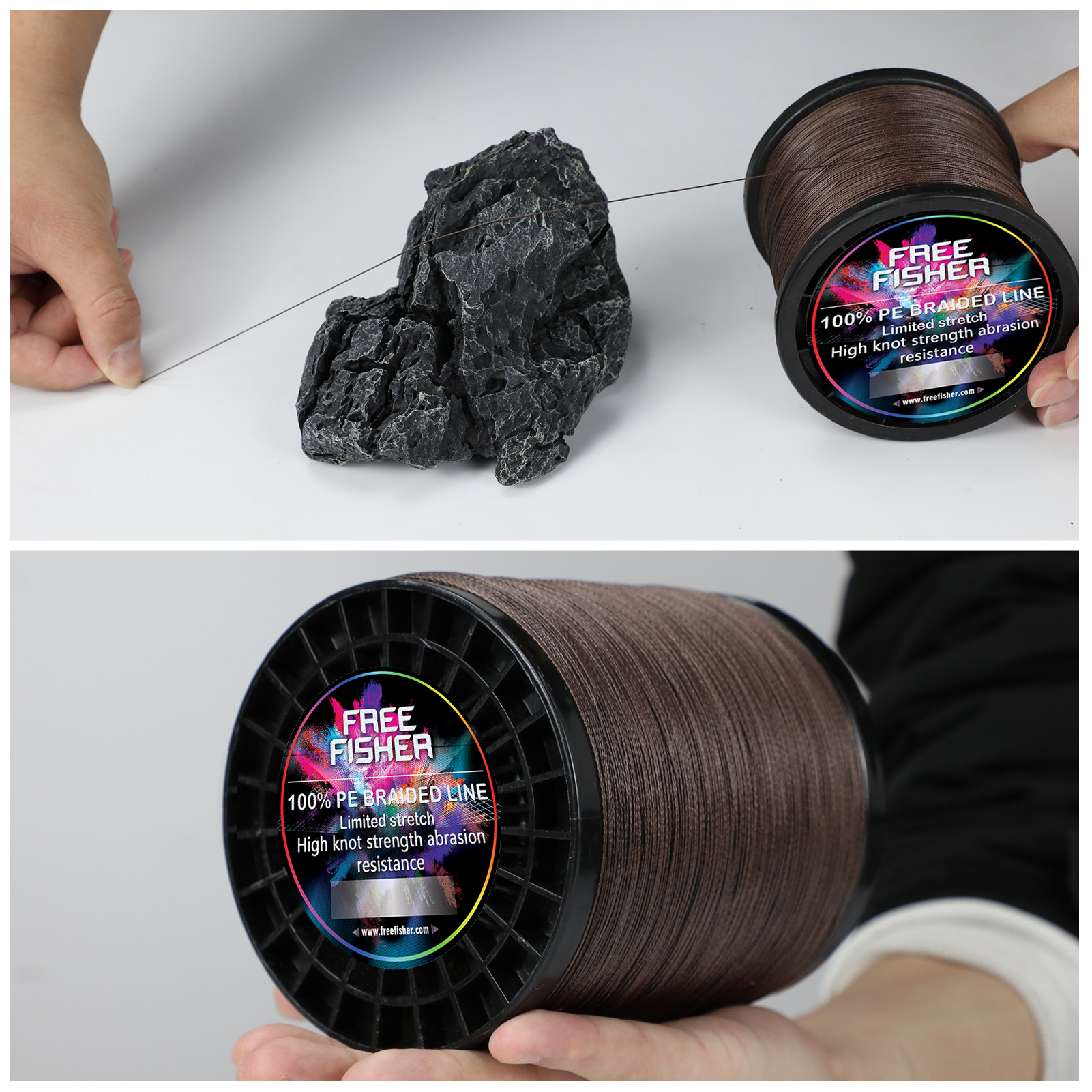 FREE FISHER Fishing Braided Line 2000m 4 Strands Multifilament 100% PE Kite Wire 10LB-100LB 0.1-0.55MM for Sea Fishing