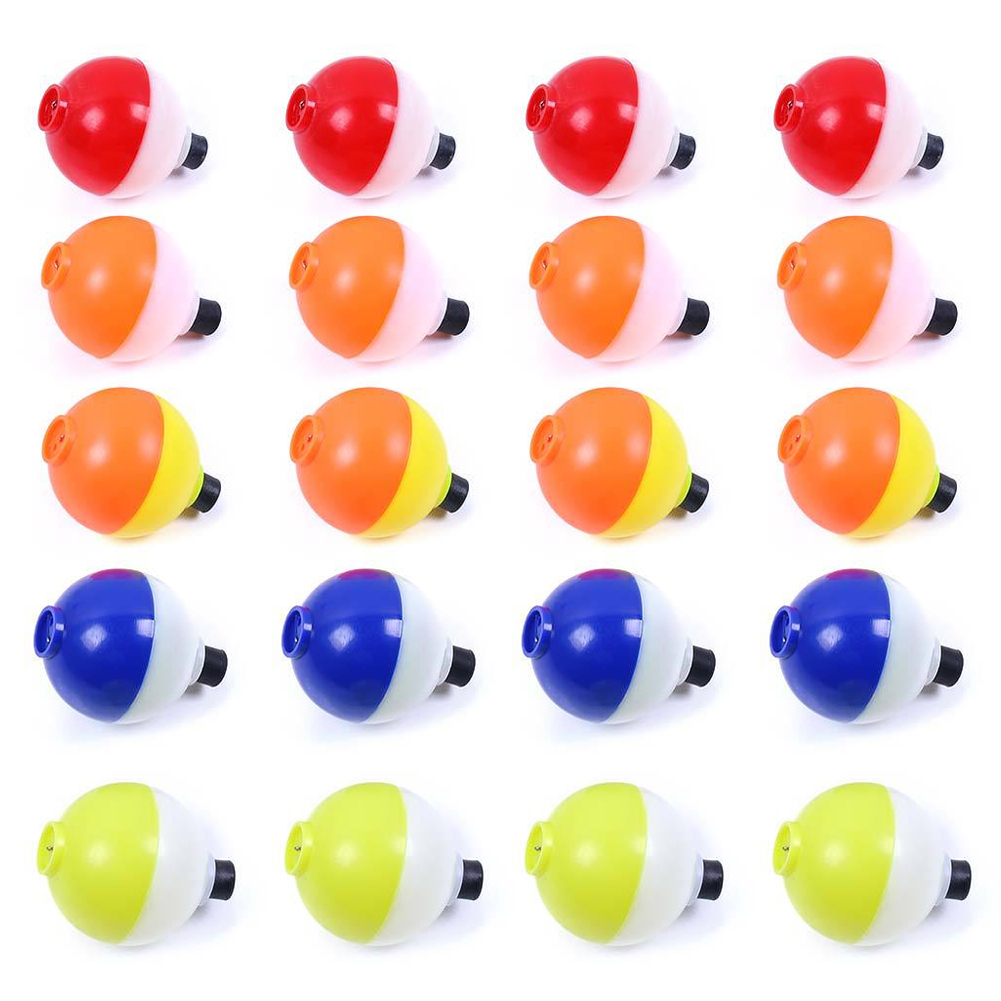 FREE FISHER 20pcs/Lot Sea Fishing Floats Plastic Floating Buoy Bobbers 8g Diameter 3.8cm Round Double-Color with Button Ball Type Float