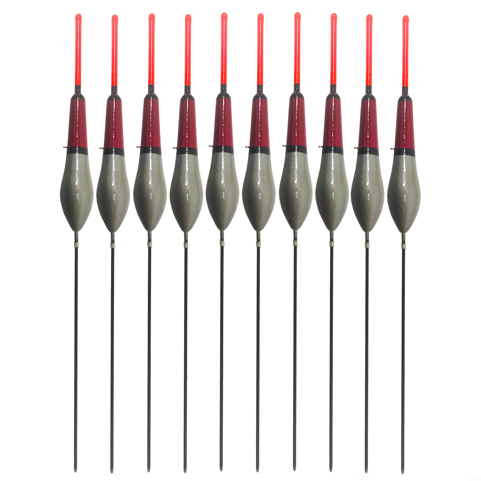 FREE FISHER Fishing Wood Floats Lightweight Bobbers Cork Vertical Buoy Set Long Tail Antenna Colored Stopper Copper Swivel for Bass/Carp