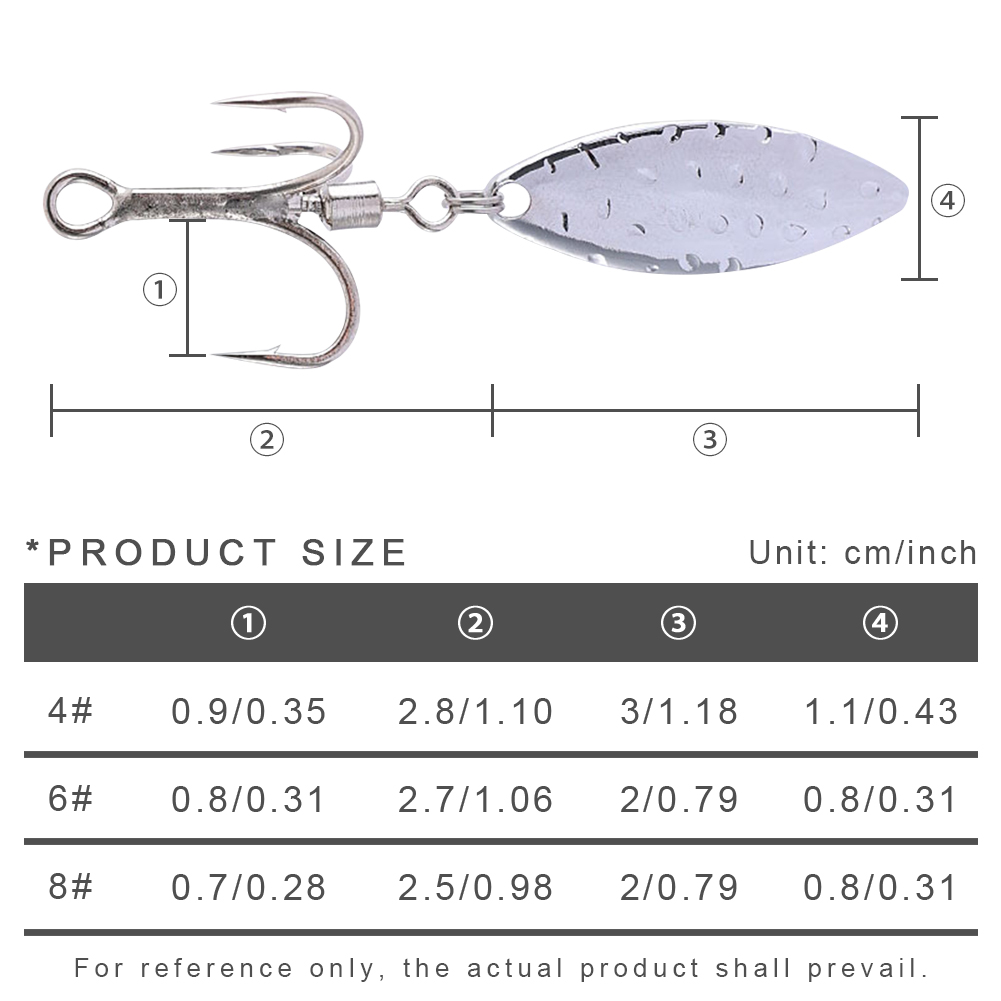 FREE FISHER 10pcs Fishing Treble Hooks with Metal Rotating Sequins Bearded Guy Artificial Spinnerbaits Buzzbait Accessories for Sea Fishing