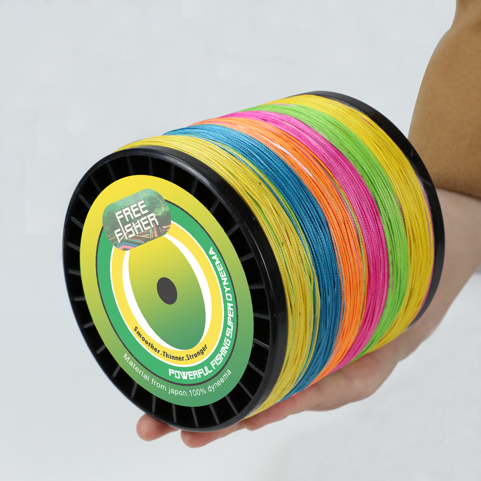 FREE FISHER 1000M PE Braided Fishing Line 8 Strands Multifilament Rope Wire 120LB 135LB 150LB Green Grey Multicolor for Sea Fishing