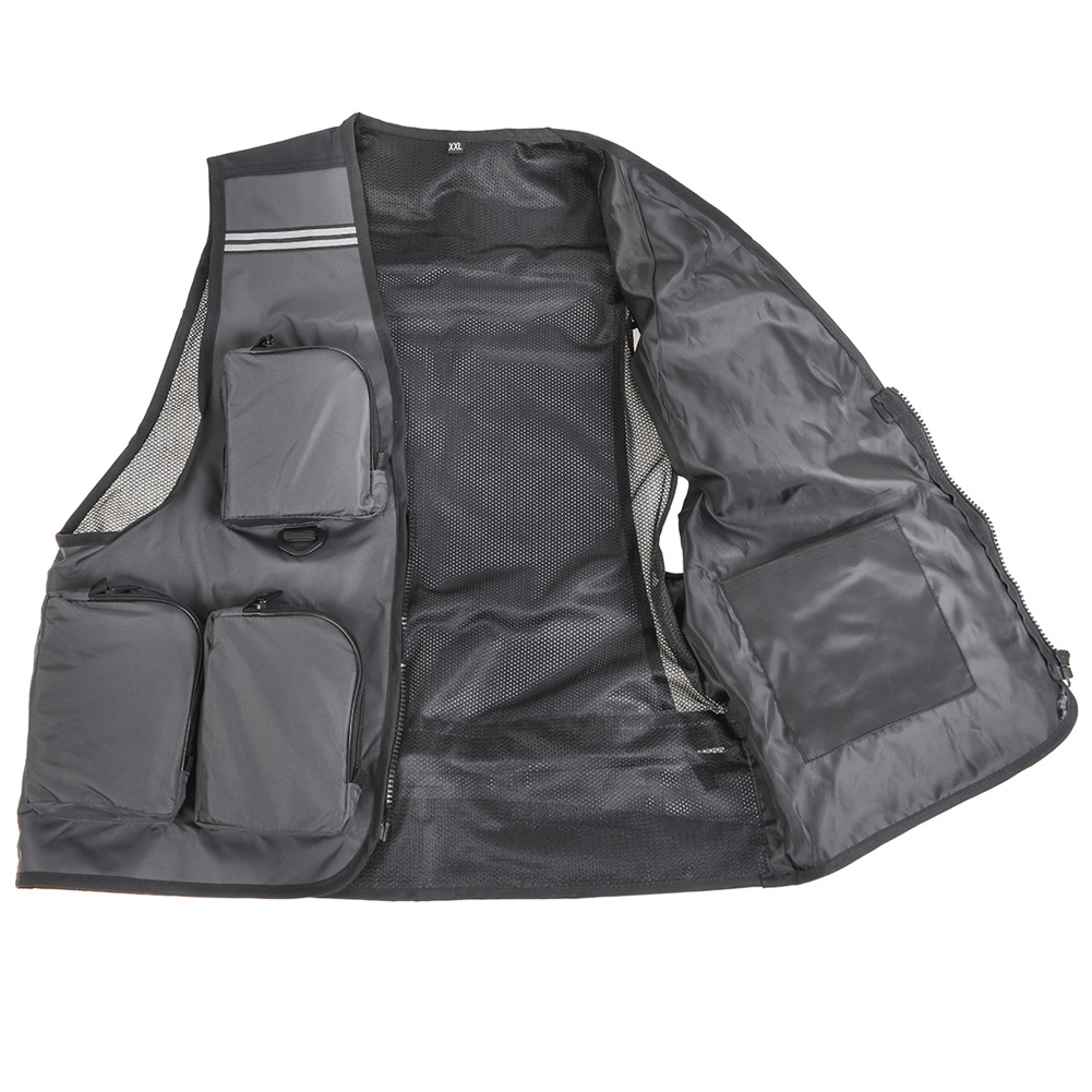 FREE FISHER Fishing Photography Vest with Pockets Men's Mesh Quick-Dry Waistcoat Outdoor Jackets for Camping Hunting Travelers Survival Utility Safety