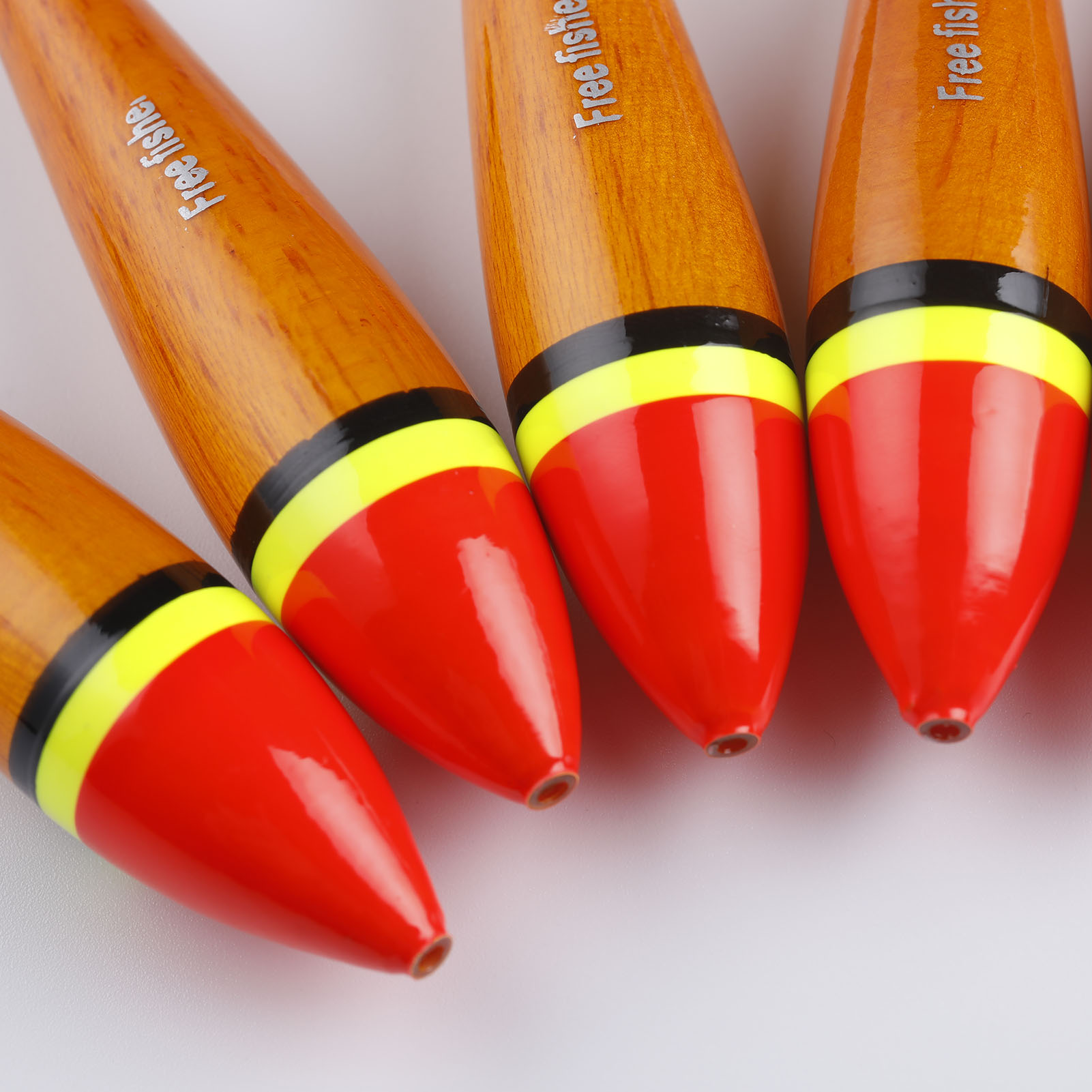 FREE FISHER 10pcs/Lot Fishing Bobbers 8cm/3.15in 4g/0.14oz Buoy Cork Wobble Plastic Paulownia Fishing Floats with Hole Red Buoy