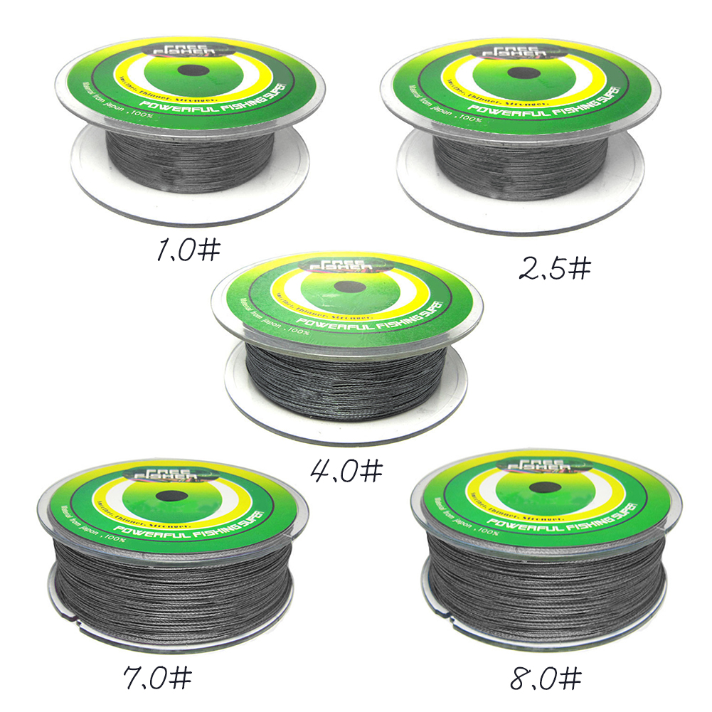 FREE FISHER Fishing Braid Line 300m 4 Strands Multifilament 8-80LB 0.08-0.5mm 100% PE Briaded Wire for Saltwater/Freshwater