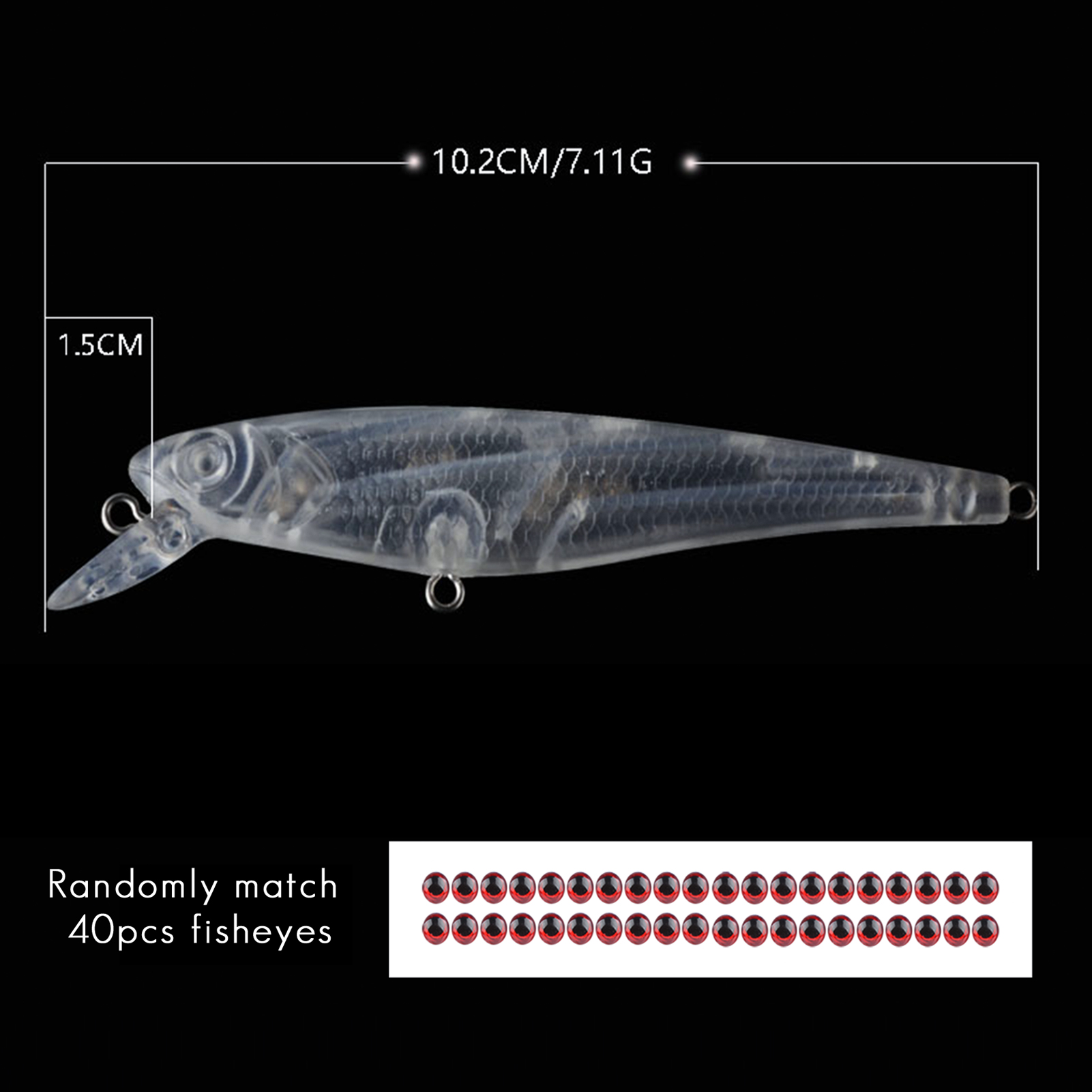 FREE FISHER Wholesale 20pcs Fishing Hard Lure DIY Unpainted Baits 10cm 7g Transparent Blank Minnows ABS Hard Artificial Bait Embryo with Steel Rattles