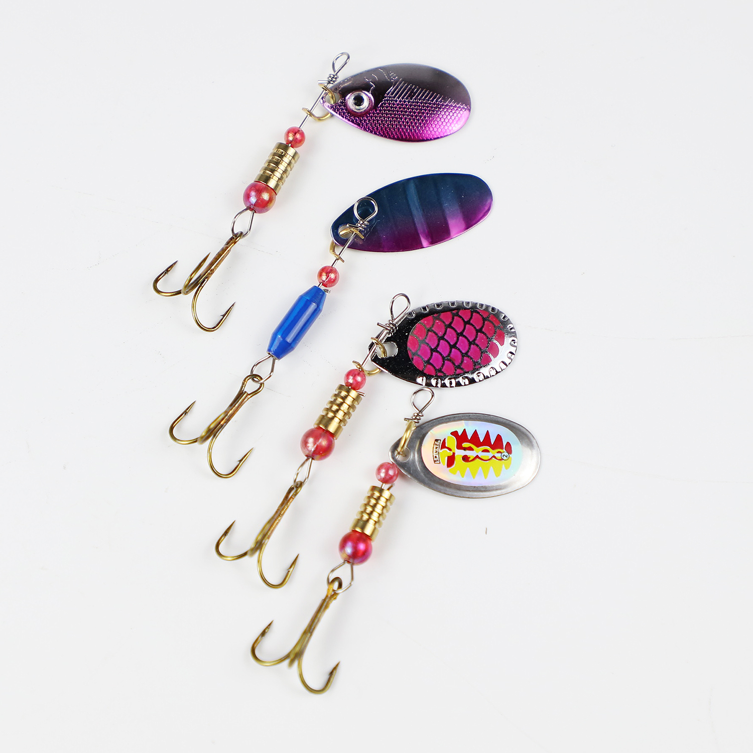 FREE FISHER 30pcs/Box Spinnerbaits 2.5-4g Metal Fishing Spoons Lures Assorted Bass Trout Mixed Spinner Baits Set for Freshwater Saltwater