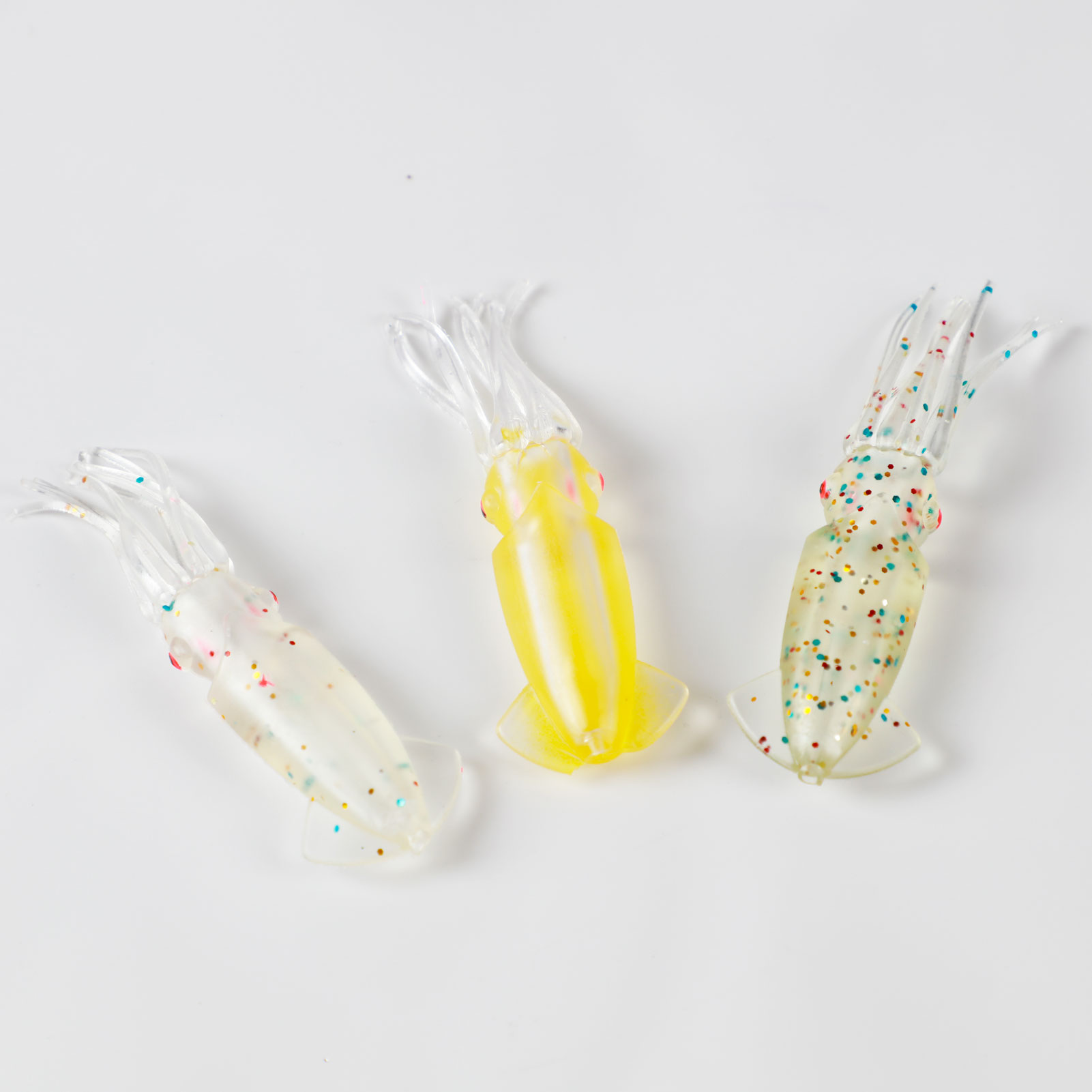 FREE FISHER 24pcs Soft Octopus Fishing Lures Baits Artificial Plastic Lures 20pcs 2/0# Single Barb Hooks in Freshwater/Saltwater with Box