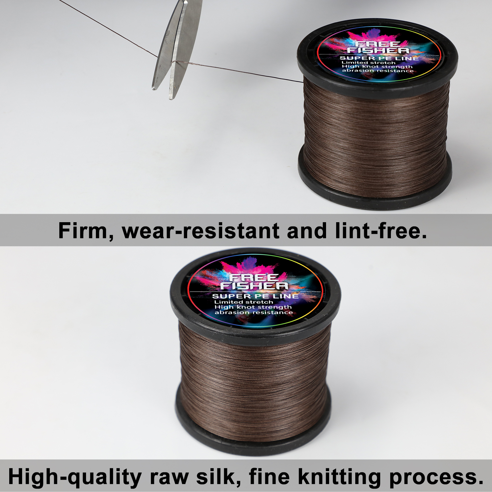 FREE FISHER Super Fishing Braided Line 10-150LB 300m 8 Strands Multifilament PE Braid Wire 0.1-0.7MM Kite Line