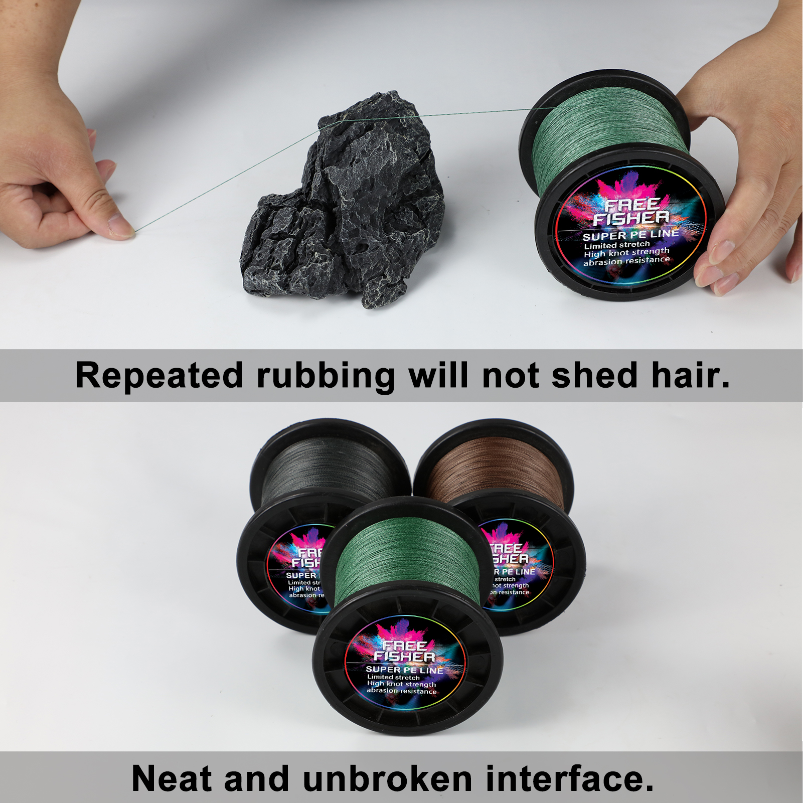 FREE FISHER Super Fishing Braided Line 10-150LB 300m 8 Strands Multifilament PE Braid Wire 0.1-0.7MM Kite Line