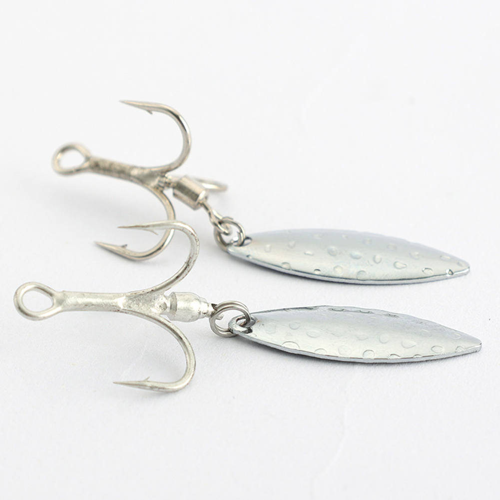 FREE FISHER 10pcs Fishing Treble Hooks with Metal Rotating Sequins Bearded Guy Artificial Spinnerbaits Buzzbait Accessories for Sea Fishing