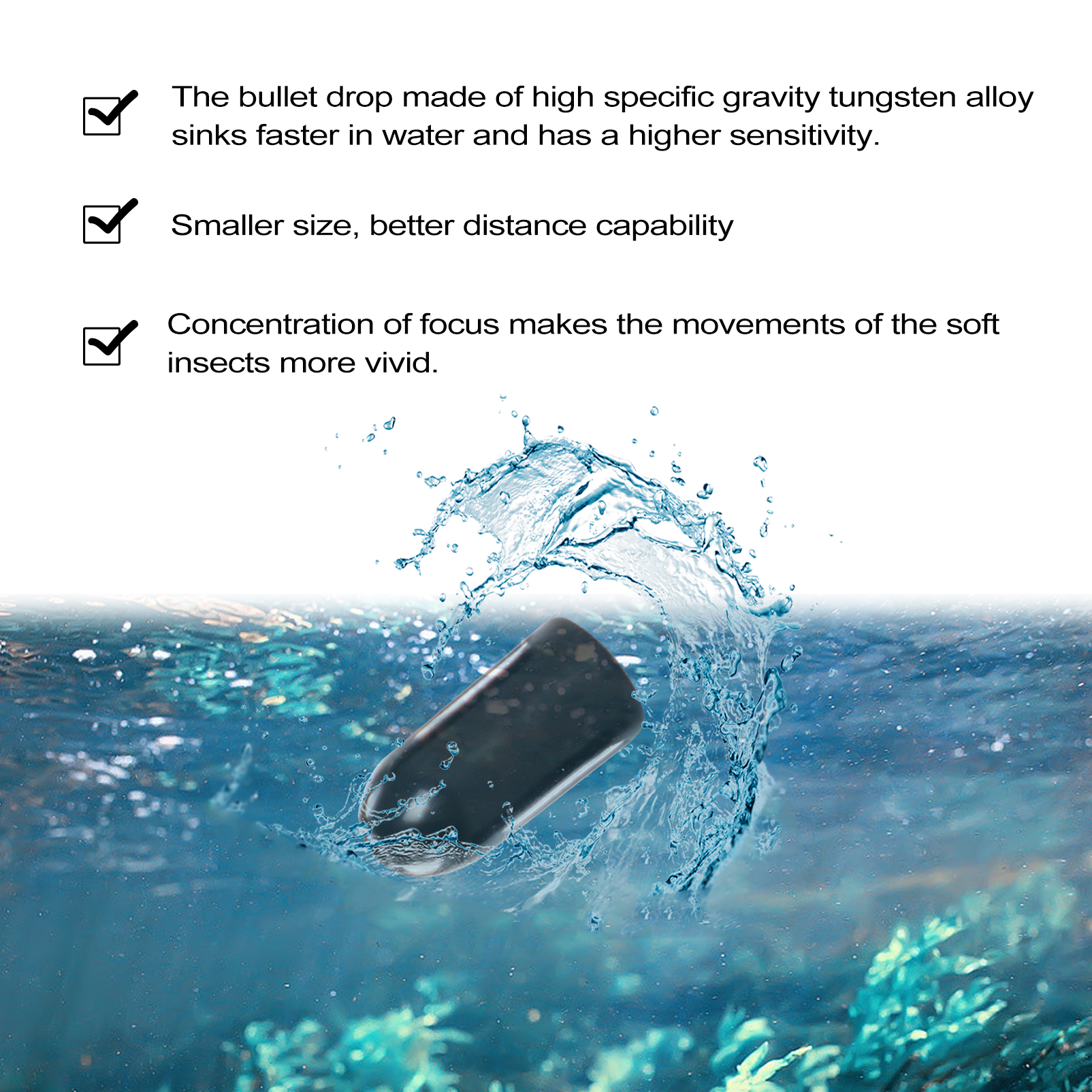 FREE FISHER 10pcs Fishing Tungsten Steel Worm Weights Bullet Shape Sinkers Flipping 3.5g/5.3g/10.5g Drop Shot Fishing Accessory for Bass