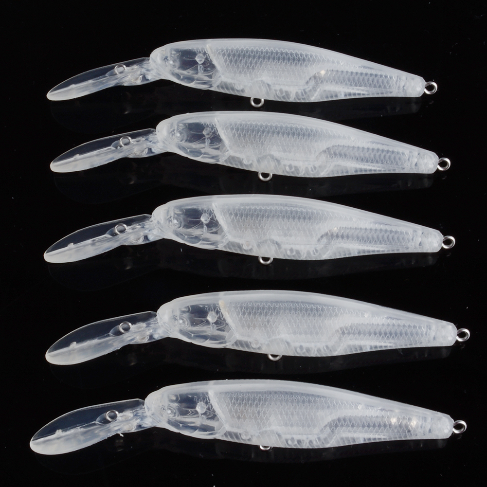 FREE FISHER 20pcs/Set Fishing Hard Lure DIY 11.2cm 8.24g Unpainted Baits Transparent Blank Minnows ABS Hard Artificial Bait Embryo with 3D Eyes