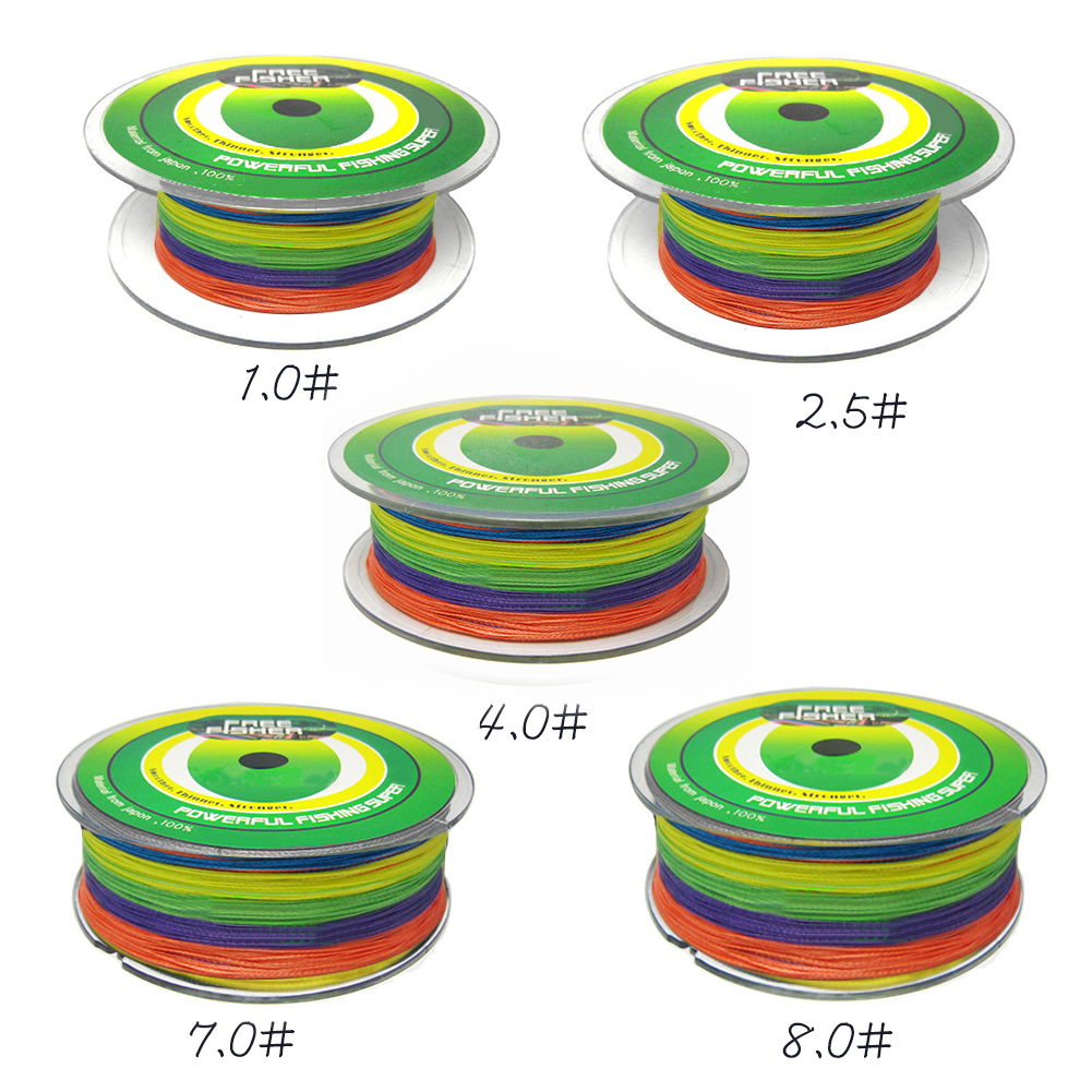 FREE FISHER Fishing Braid Line 300m 4 Strands Multifilament 8-80LB 0.08-0.5mm 100% PE Briaded Wire for Saltwater/Freshwater