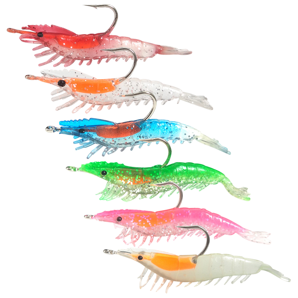FREE FISHER Luminous Shrimp 3g 6cm Fishing Soft Lead Baits 9.5cm 10g Prawn with Sharp Hook Fishy Smell Wobblers Artificial Lures for Carp Fishing
