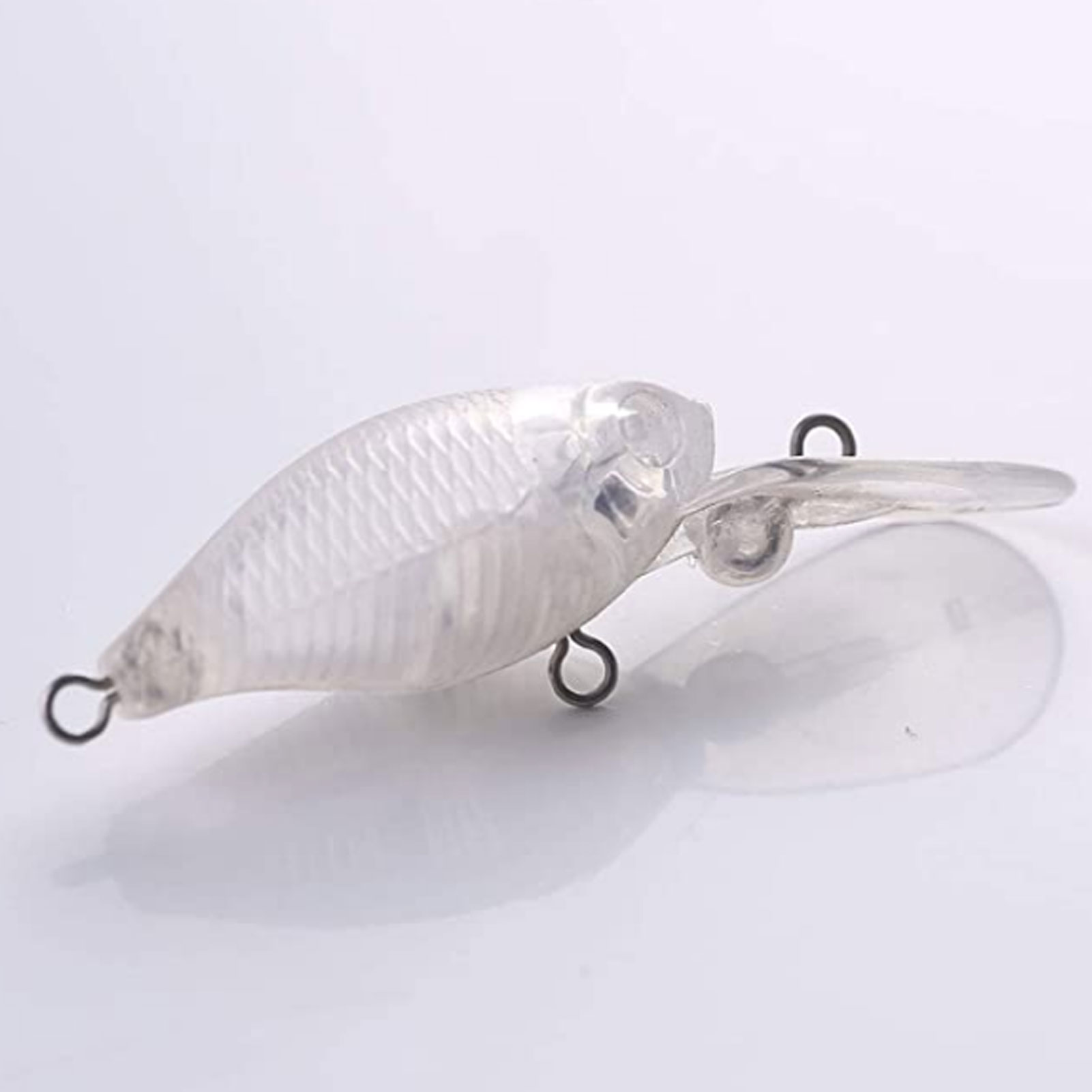 FREE FISHER 25pcs Fishing Crankbait Blanks,Unpainted Fishing Lures Blank Minnow Crankbaits Hard Bait Bodies Set Fishing Treble Hooks Fishing Split Rings DIY Fishing Tackle 6.4cm 3.7g