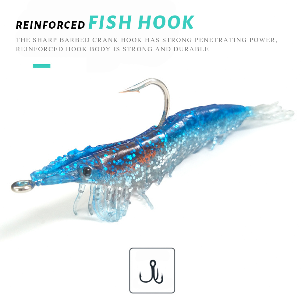 FREE FISHER Luminous Shrimp 3g 6cm Fishing Soft Lead Baits 9.5cm 10g Prawn with Sharp Hook Fishy Smell Wobblers Artificial Lures for Carp Fishing