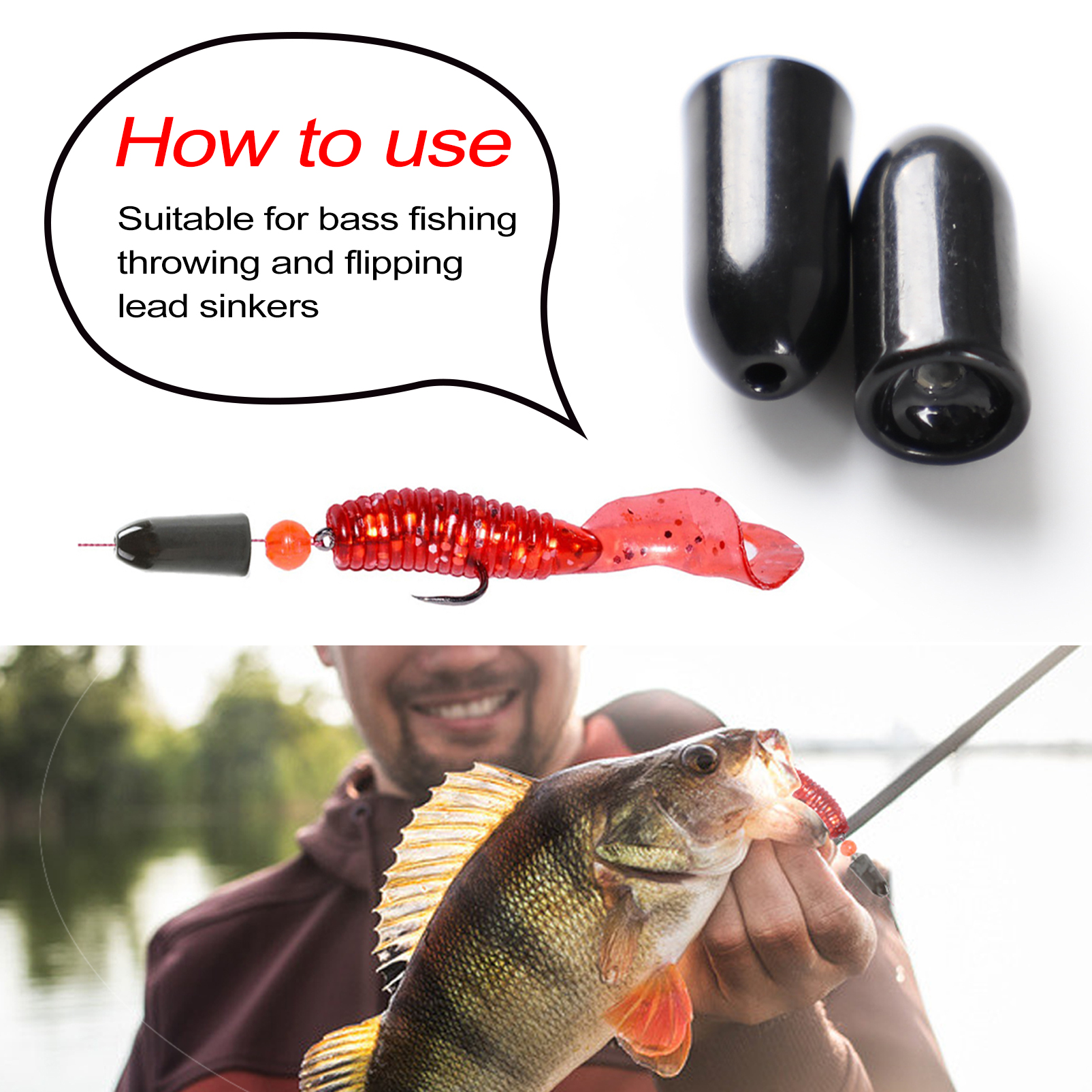 FREE FISHER 10pcs Fishing Tungsten Steel Worm Weights Bullet Shape Sinkers Flipping 3.5g/5.3g/10.5g Drop Shot Fishing Accessory for Bass