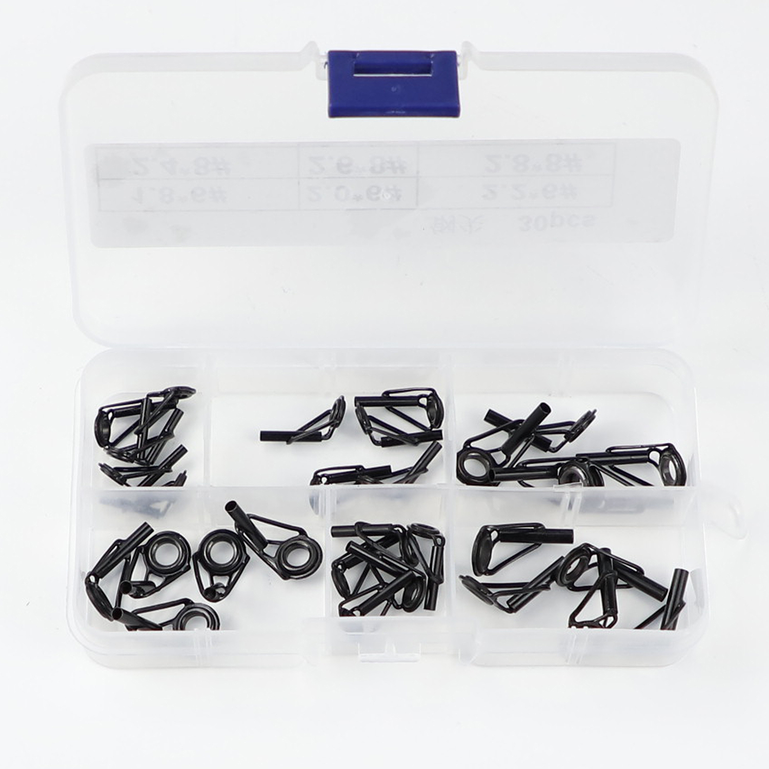 FREE FISHER Fishing Rod Guides Ring 30pcs/Box Stainless Steel Wear Resistant Ceramic Guide Ring Rod Repair Replacement Kit Top Tips 18mm~46mm