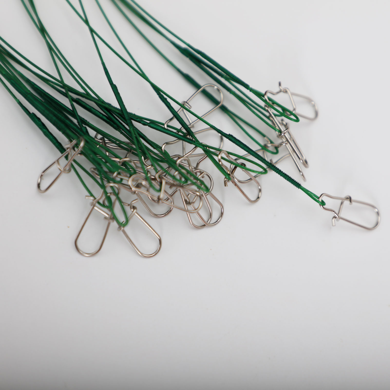 FREE FISHER 100pcs Fishing Leaders Steel Wire Rolling Swivels with Safety Snap Fish Line Connectors High Strenth 30KG 70cm Accessory Tackles