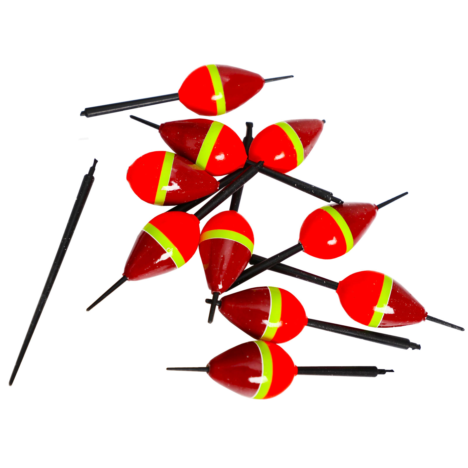 FREE FISHER Fishing Wood Floats Lightweight Bobbers Cork Vertical Buoy Set Long Tail Antenna Colored Stopper Copper Swivel for Bass/Carp