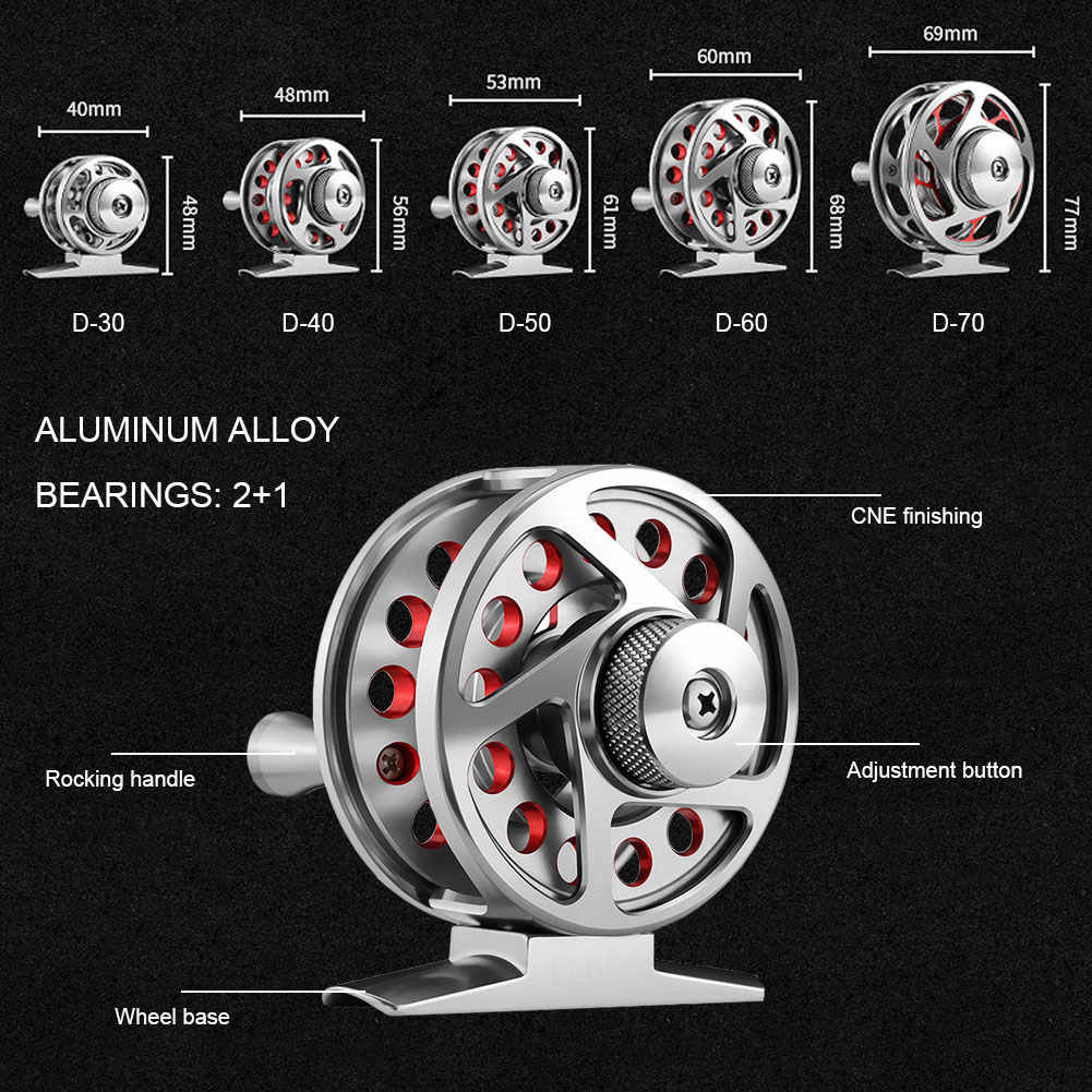 FREE FISHER Fly Fishing Reels CNC All Metal Fly Wheels Left/Right Hands Interchangeable Relief Adjustable Raft Front Wheel for Ice Fishing