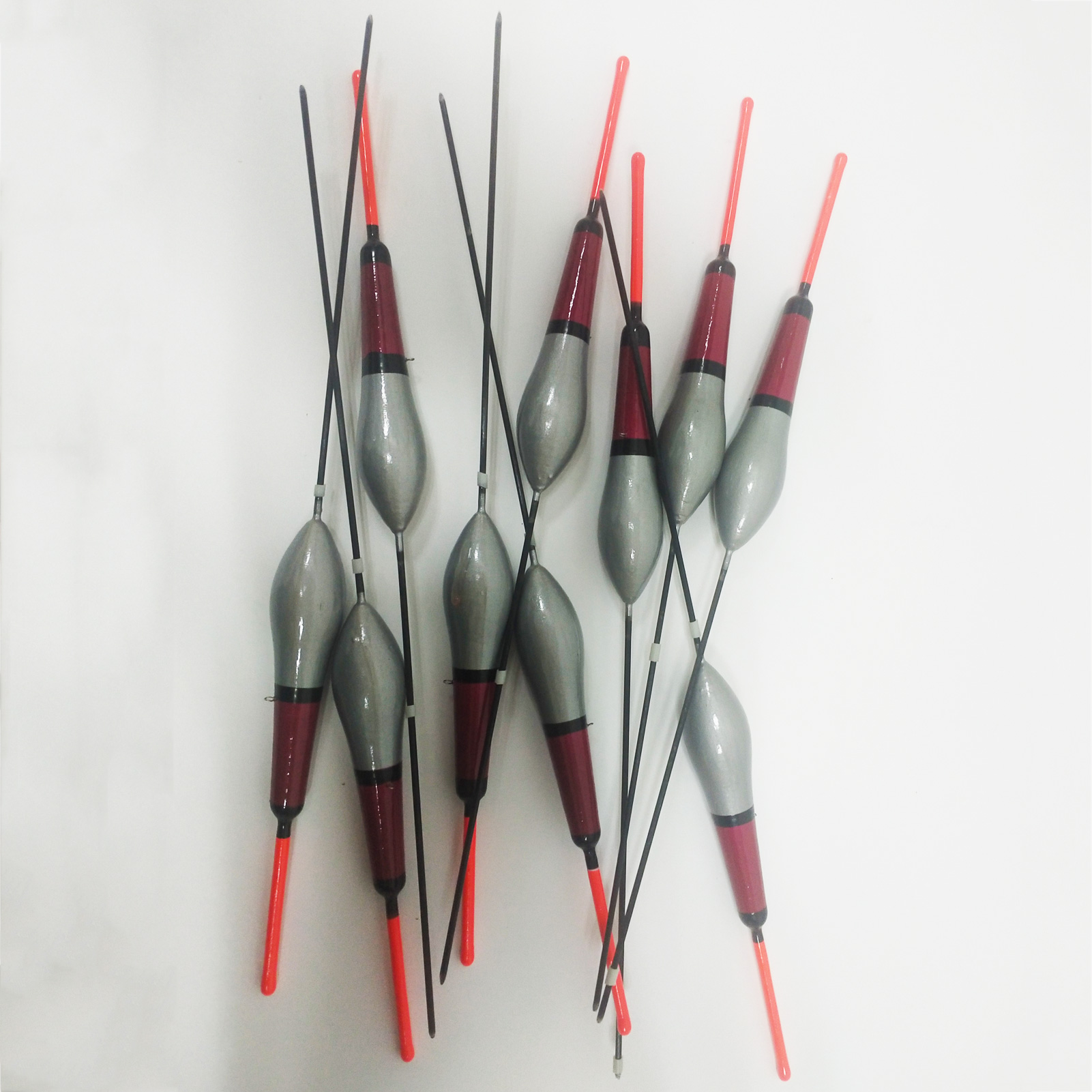 FREE FISHER Fishing Wood Floats Lightweight Bobbers Cork Vertical Buoy Set Long Tail Antenna Colored Stopper Copper Swivel for Bass/Carp