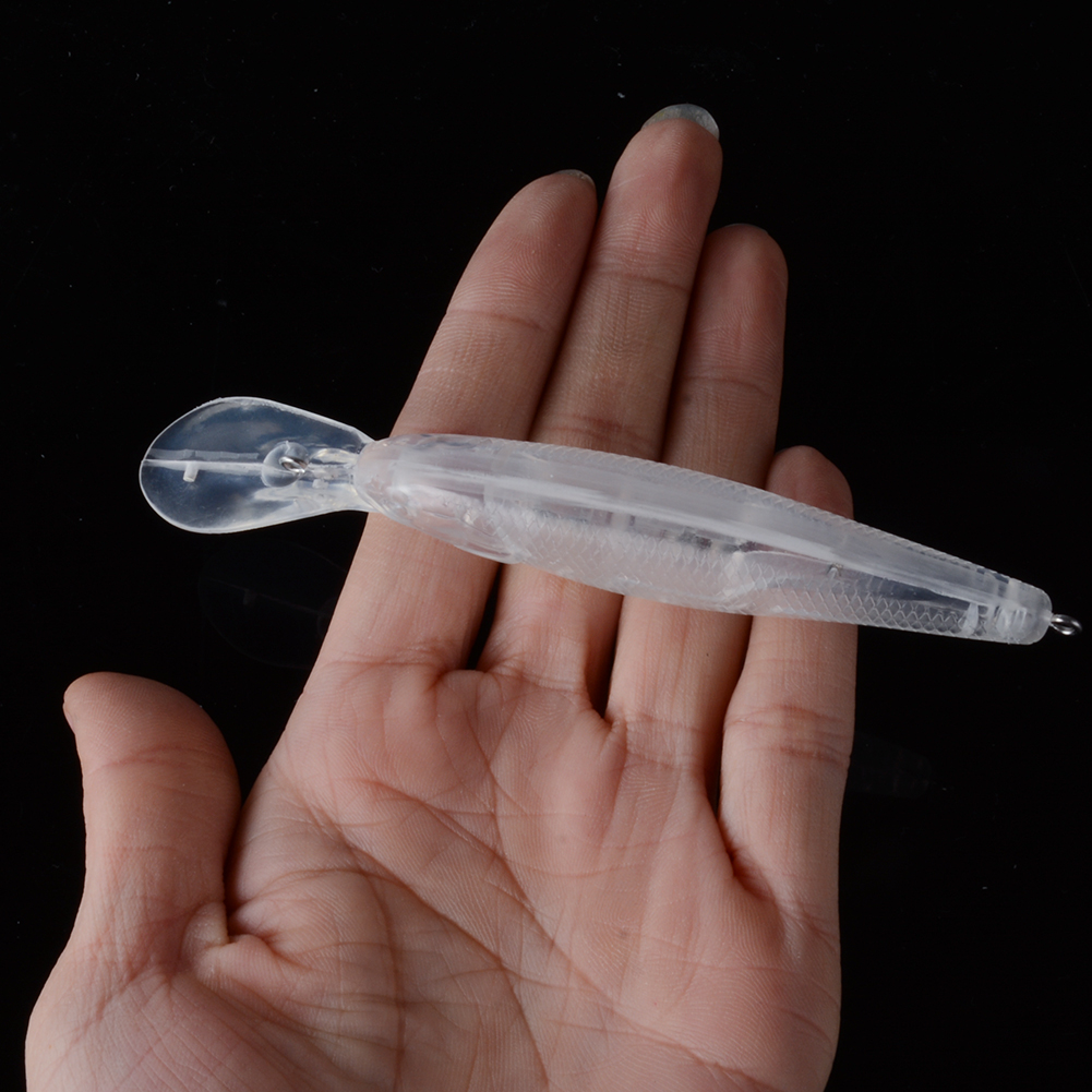 FREE FISHER 20pcs/Set Fishing Hard Lure DIY 11.2cm 8.24g Unpainted Baits Transparent Blank Minnows ABS Hard Artificial Bait Embryo with 3D Eyes