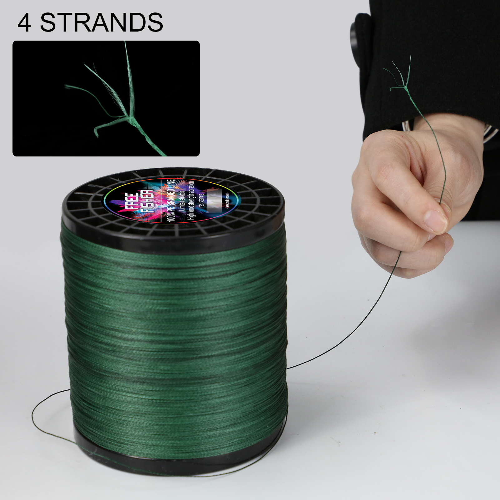 FREE FISHER Fishing Braided Line 2000m 4 Strands Multifilament 100% PE Kite Wire 10LB-100LB 0.1-0.55MM for Sea Fishing