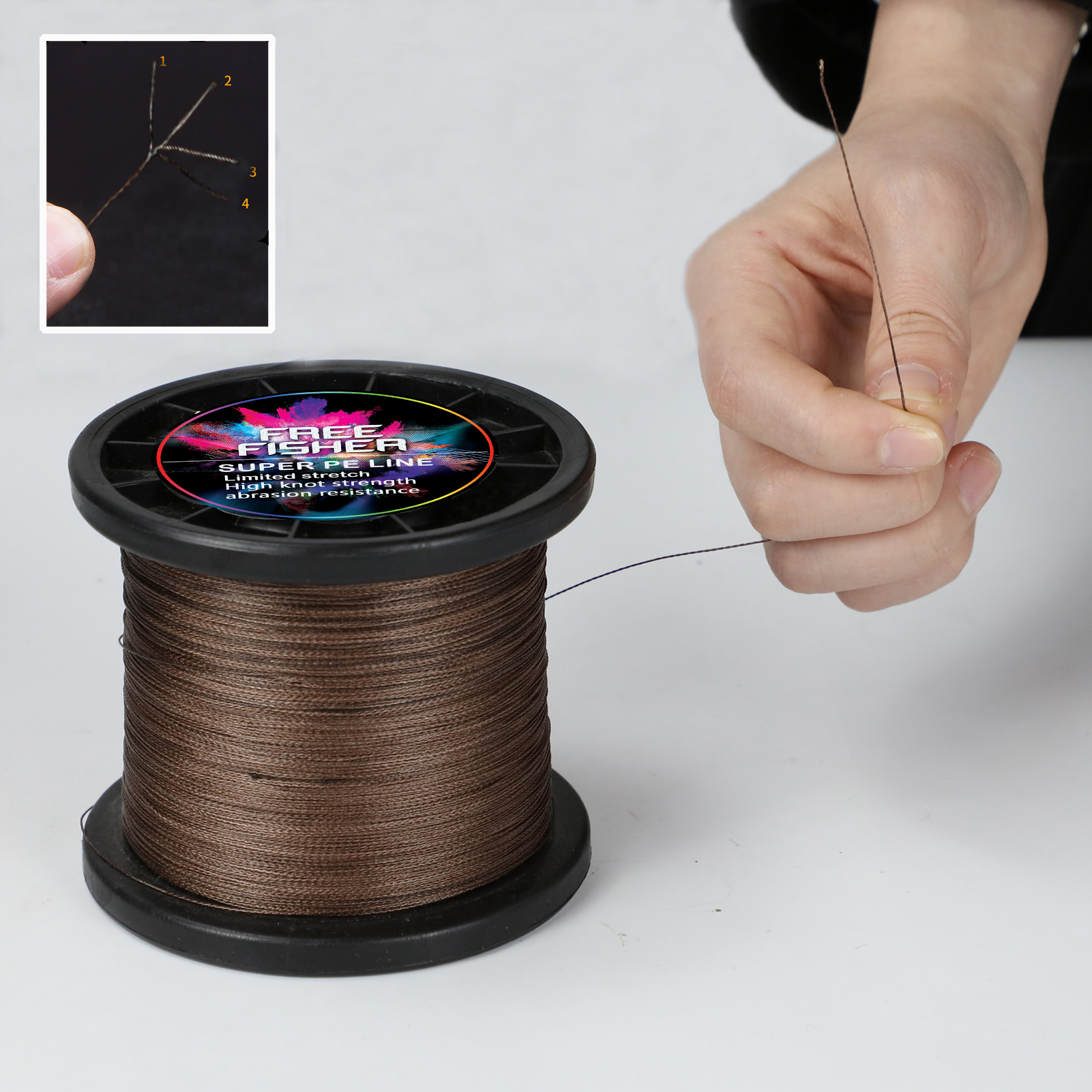 Rete Di Ricambio Storfisk Per Pesca, 1x1m, Poliestere, Maglie 8mm, 4 Passanti, Marrone
