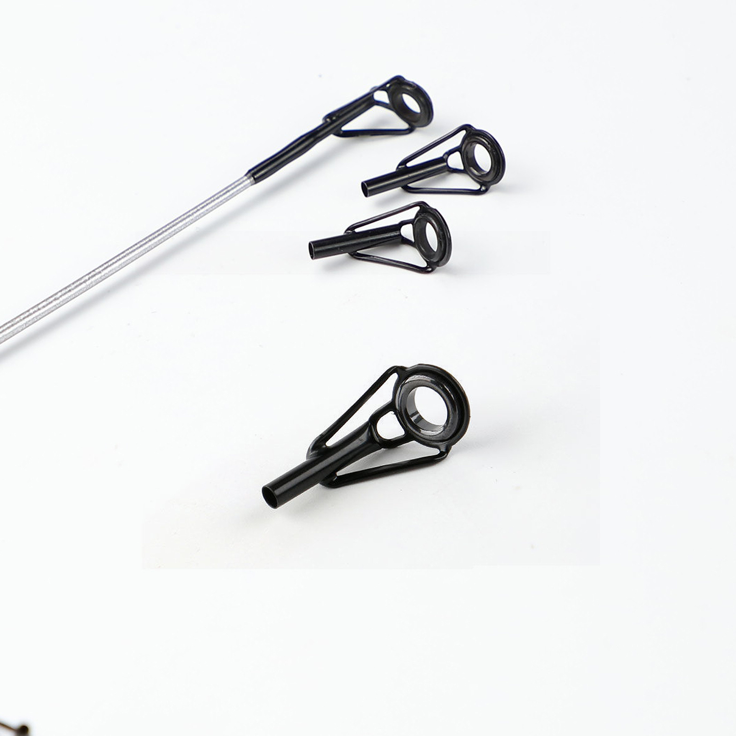 FREE FISHER Fishing Rod Guides Ring 30pcs/Box Stainless Steel Wear Resistant Ceramic Guide Ring Rod Repair Replacement Kit Top Tips 18mm~46mm