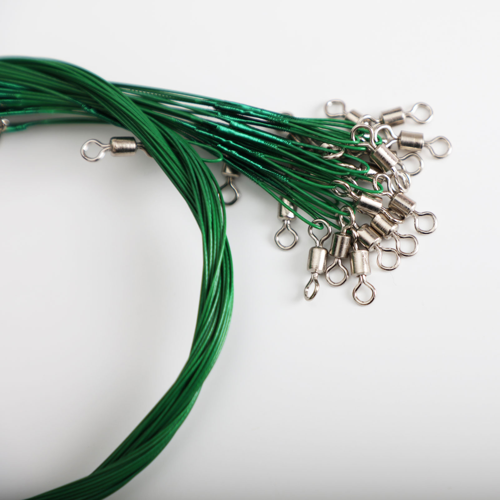 FREE FISHER 100pcs Fishing Leaders Steel Wire Rolling Swivels with Safety Snap Fish Line Connectors High Strenth 30KG 70cm Accessory Tackles