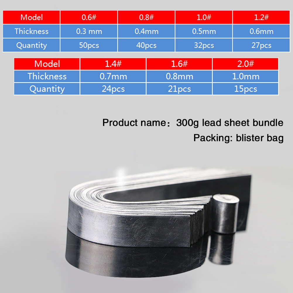 FREE FISHER Fishing Lead Sheet Strips DIY Soft Balance Lead Sinkers Weights Fishing Accessories 0.3-1.0mm 240g 300g 320g Tackles