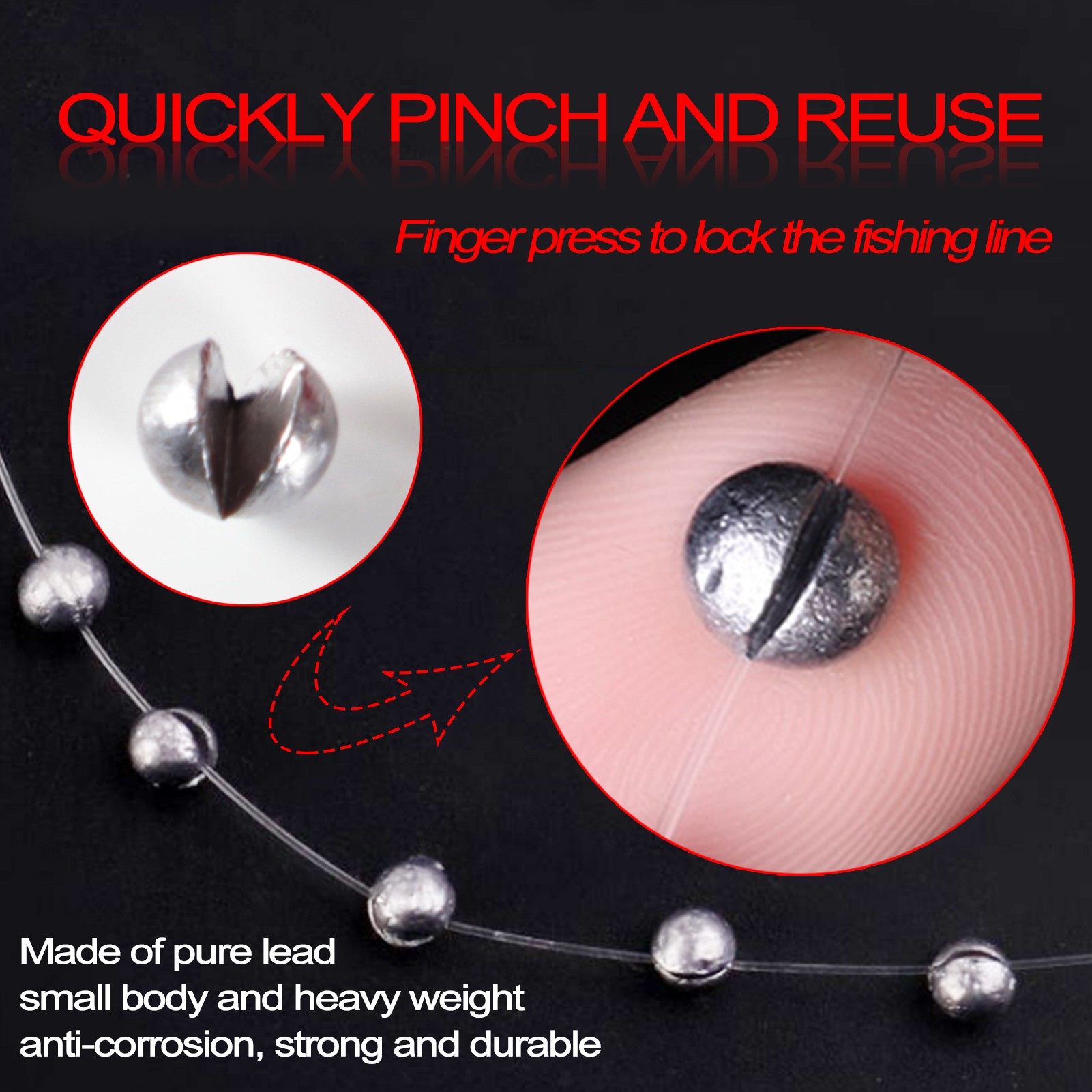 FREE FISHER Mixed Fishing Sinkers Open Bite Lead Set 0.2-2g Bare Fishing-clip Drop Biting Round Plumb Bob Auxiliary Fishing Tackle Gear