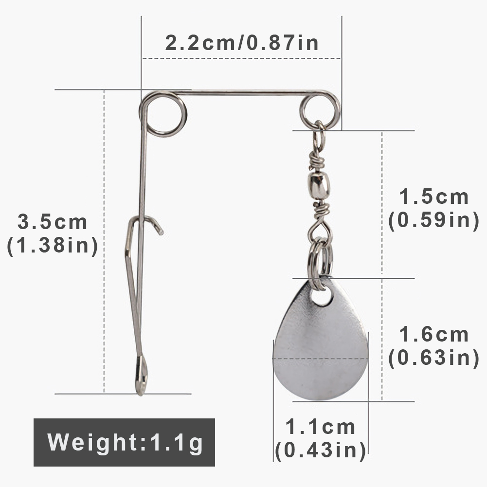 FREE FISHER 20pcs/50pcs Fishing Spinnbaits Bearded Guy Artificial Bait 1.1g Metal Composite Rotating Sequin Swinging Device Buzzbait Accessories for Bass Pike Walleye Fish