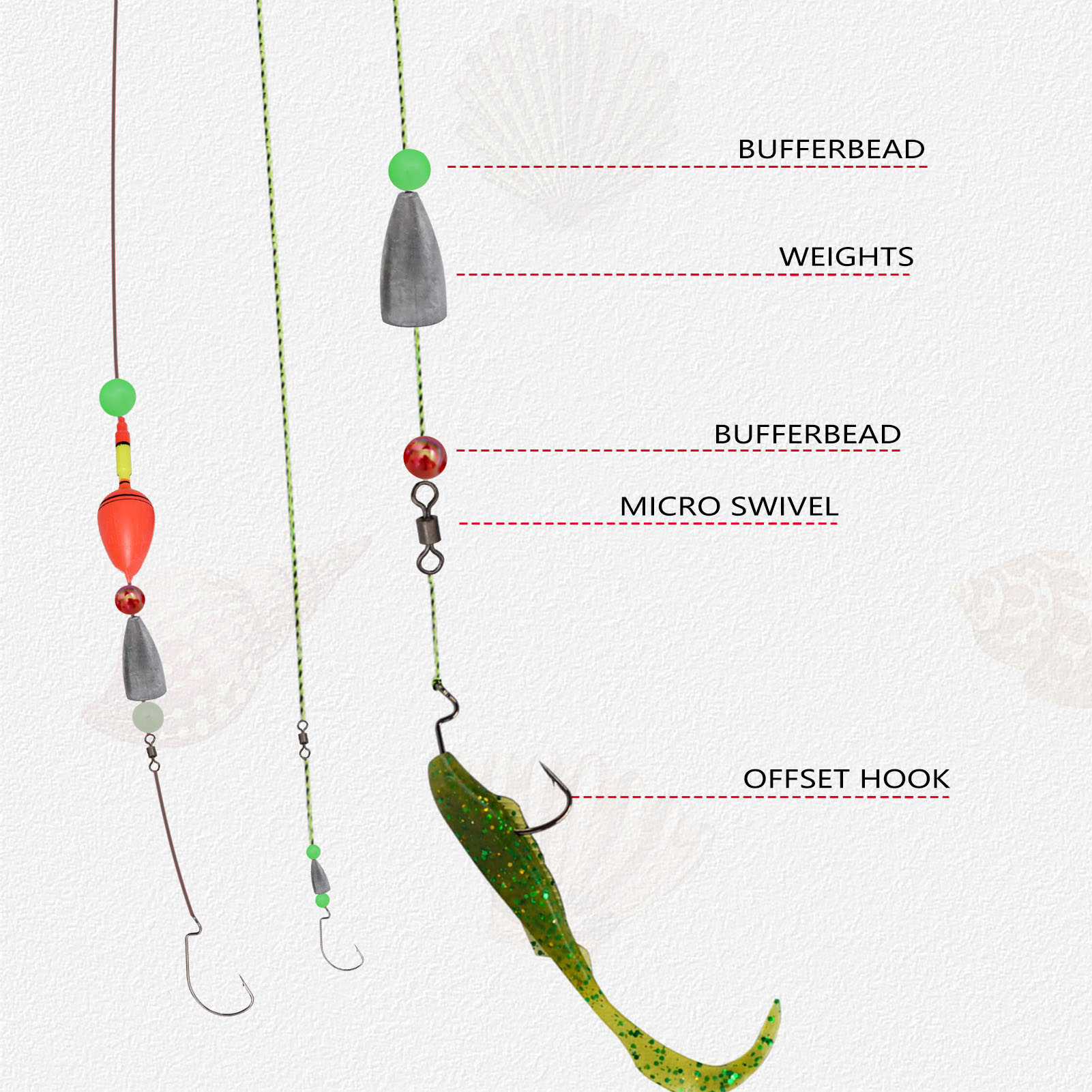 FREE FISHER 185/145pcs Fishing Weights Set Bullet Lead Sinkers Rotating Swivels Crank Hooks Luminous Beads with Clear Box for Bass/Car